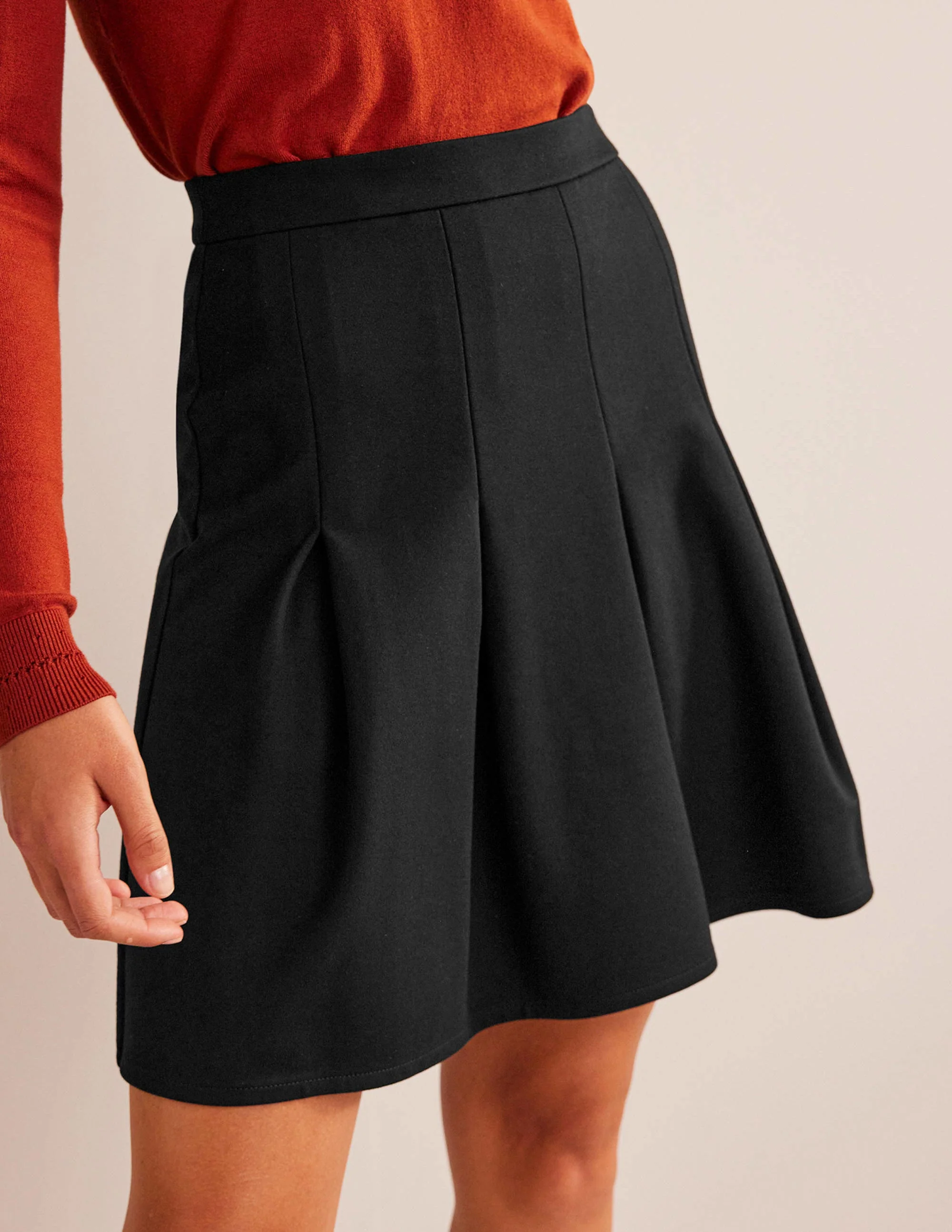 Flippy Ponte Mini Skirt-Black - Image 4