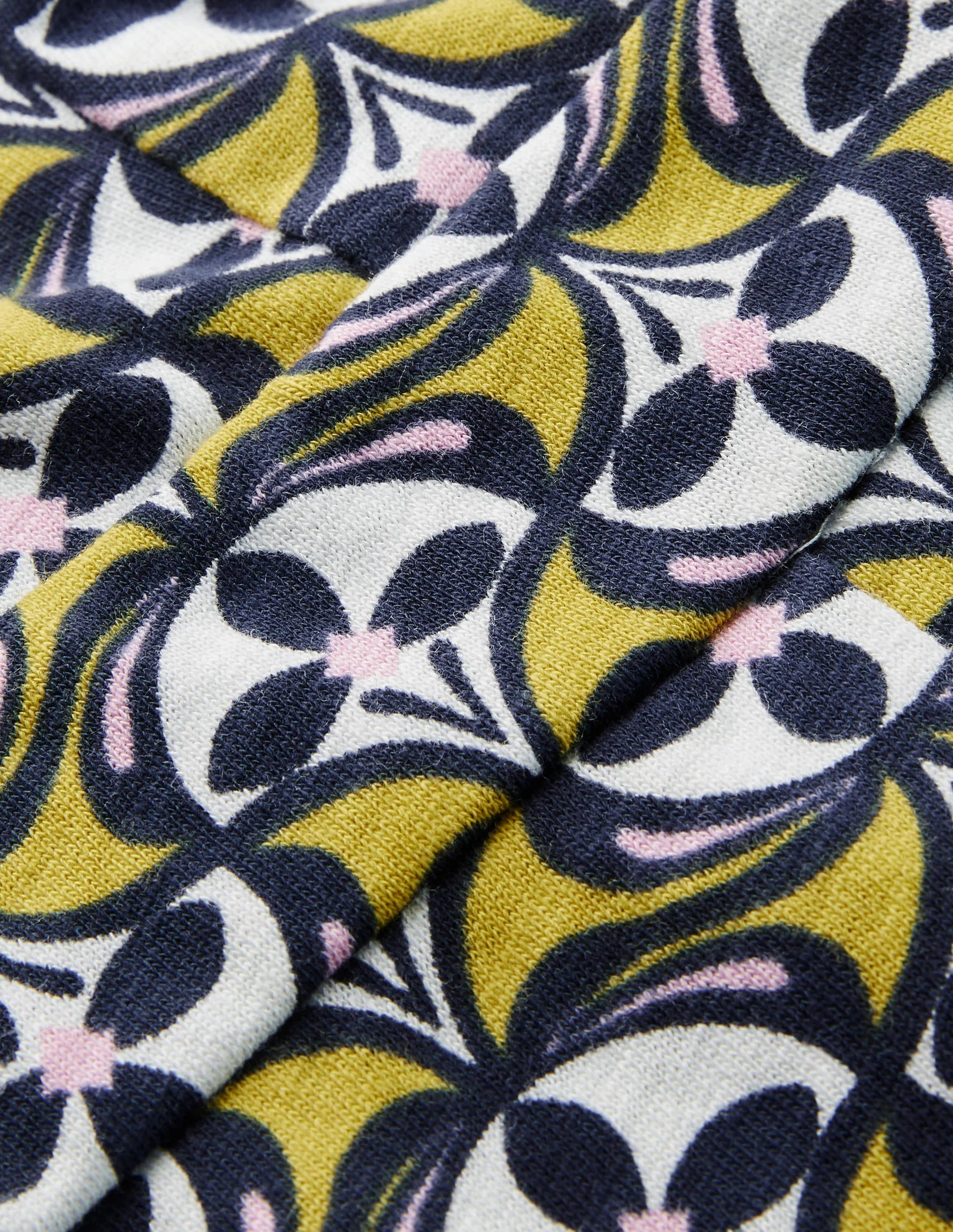 Florrie Jersey Dress-Chartreuse, Floral Fan - Image 5