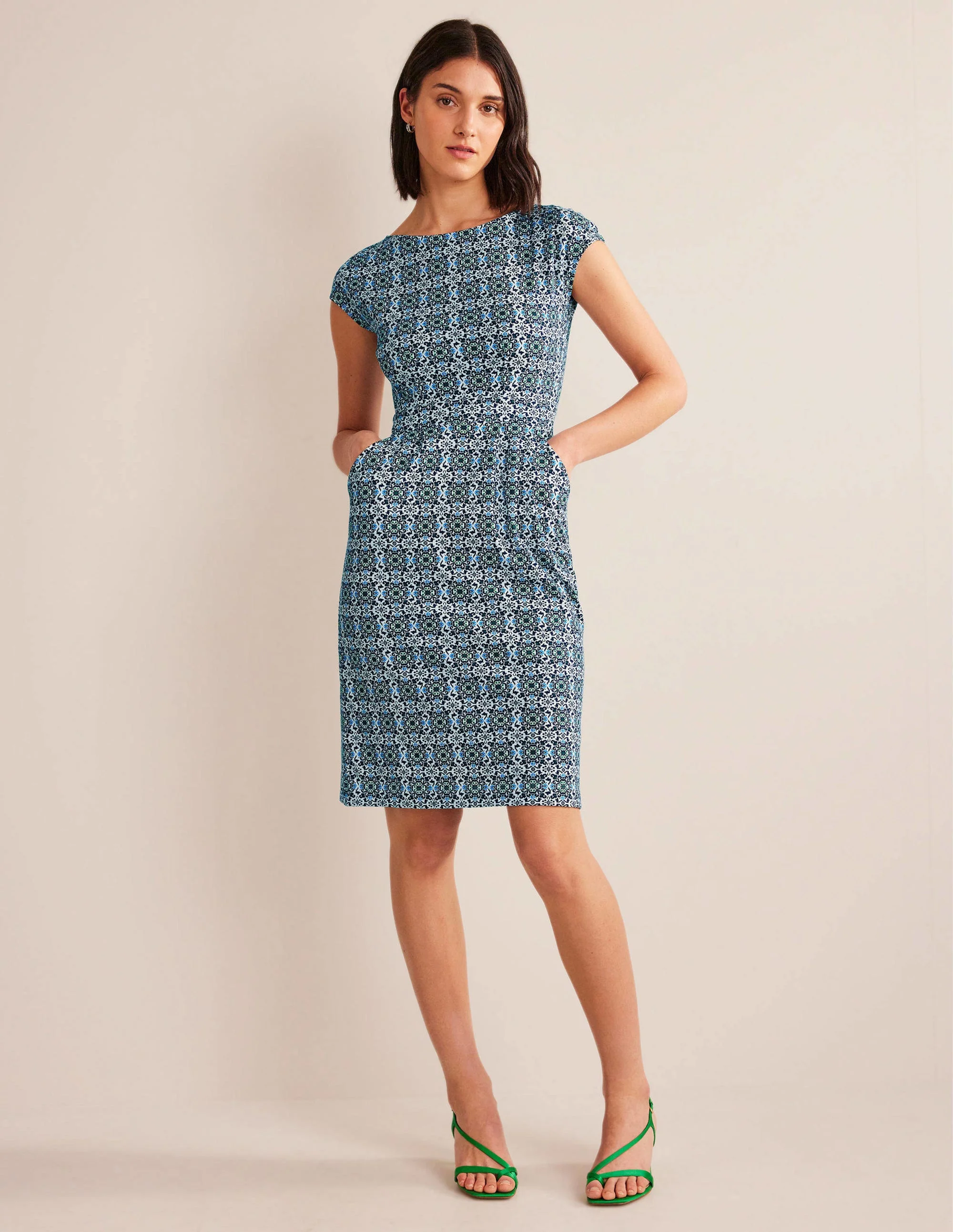 Florrie Jersey Dress-French Navy, Opulent Pome - Image 4