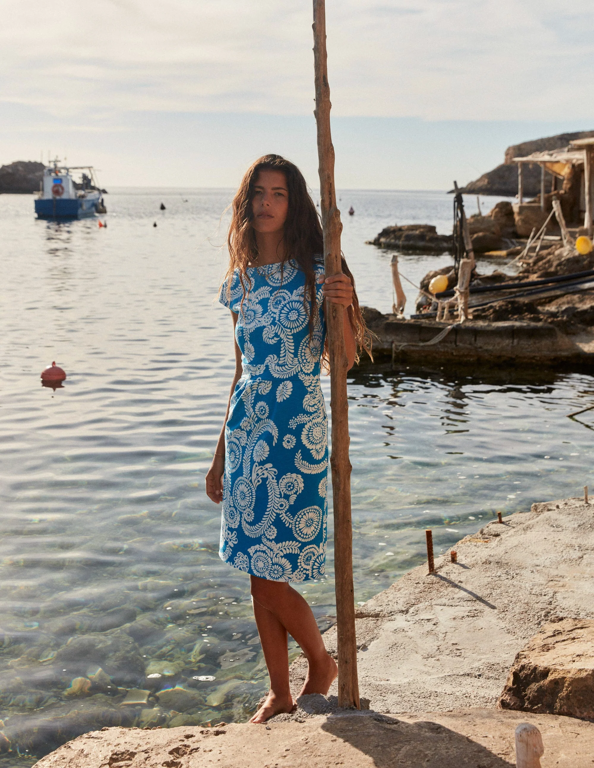 Florrie Jersey Dress-Indigo Bunting, Abstract Charm - Image 5