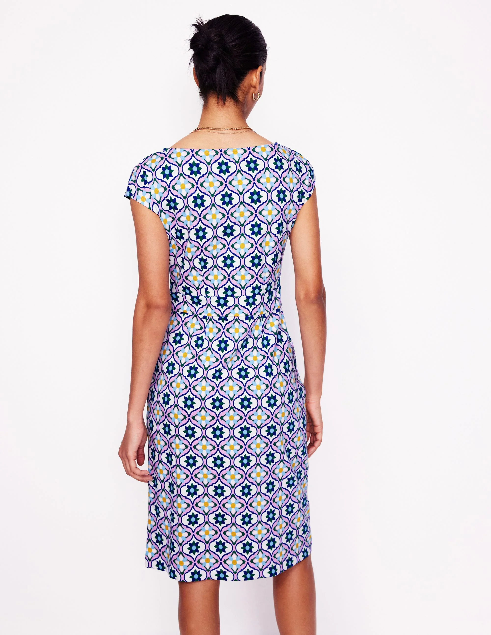 Florrie Jersey Dress-Multi, Floweret Tile - Image 3
