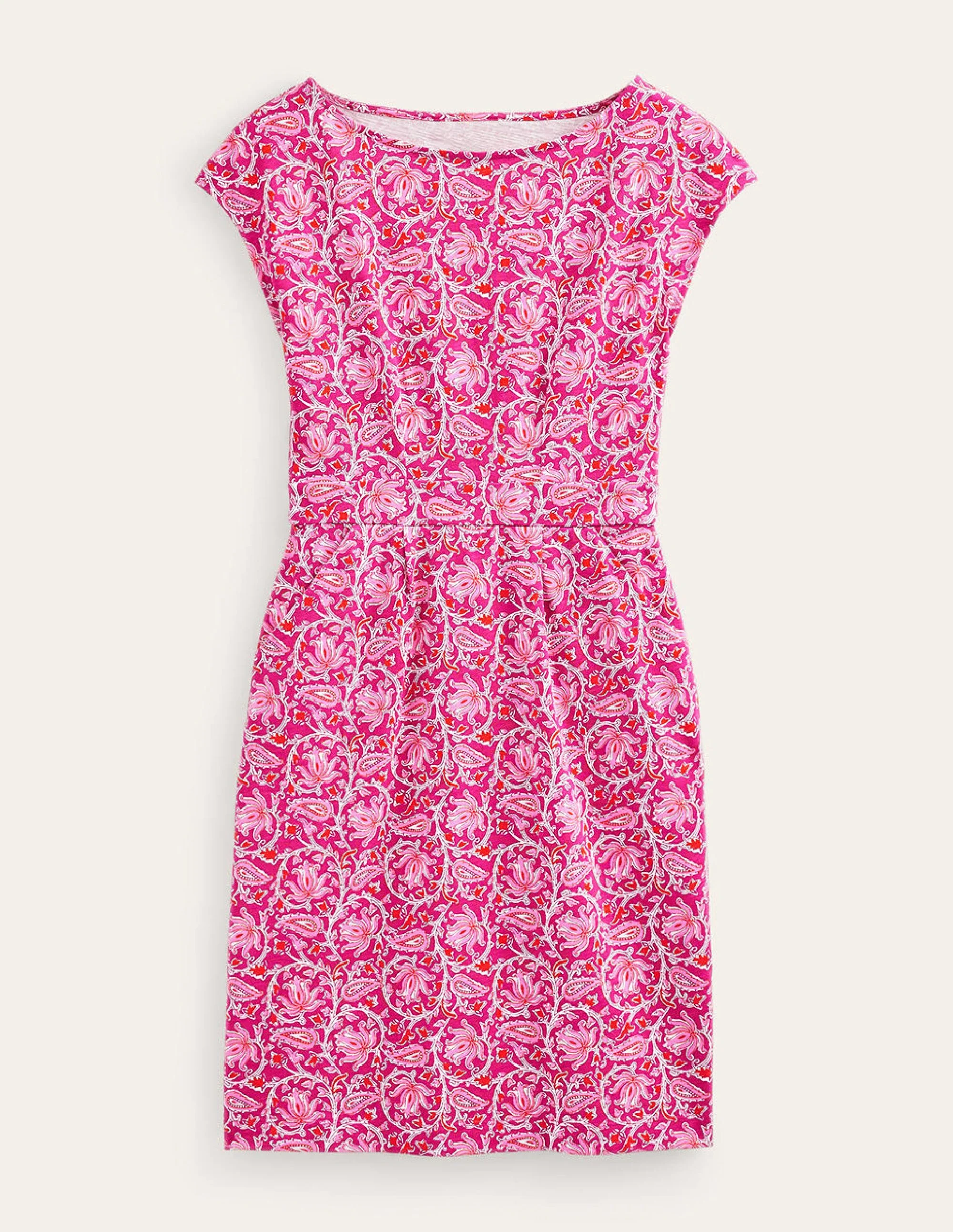 Florrie Jersey Dress-Raspberry, Botanic Vine - Image 7