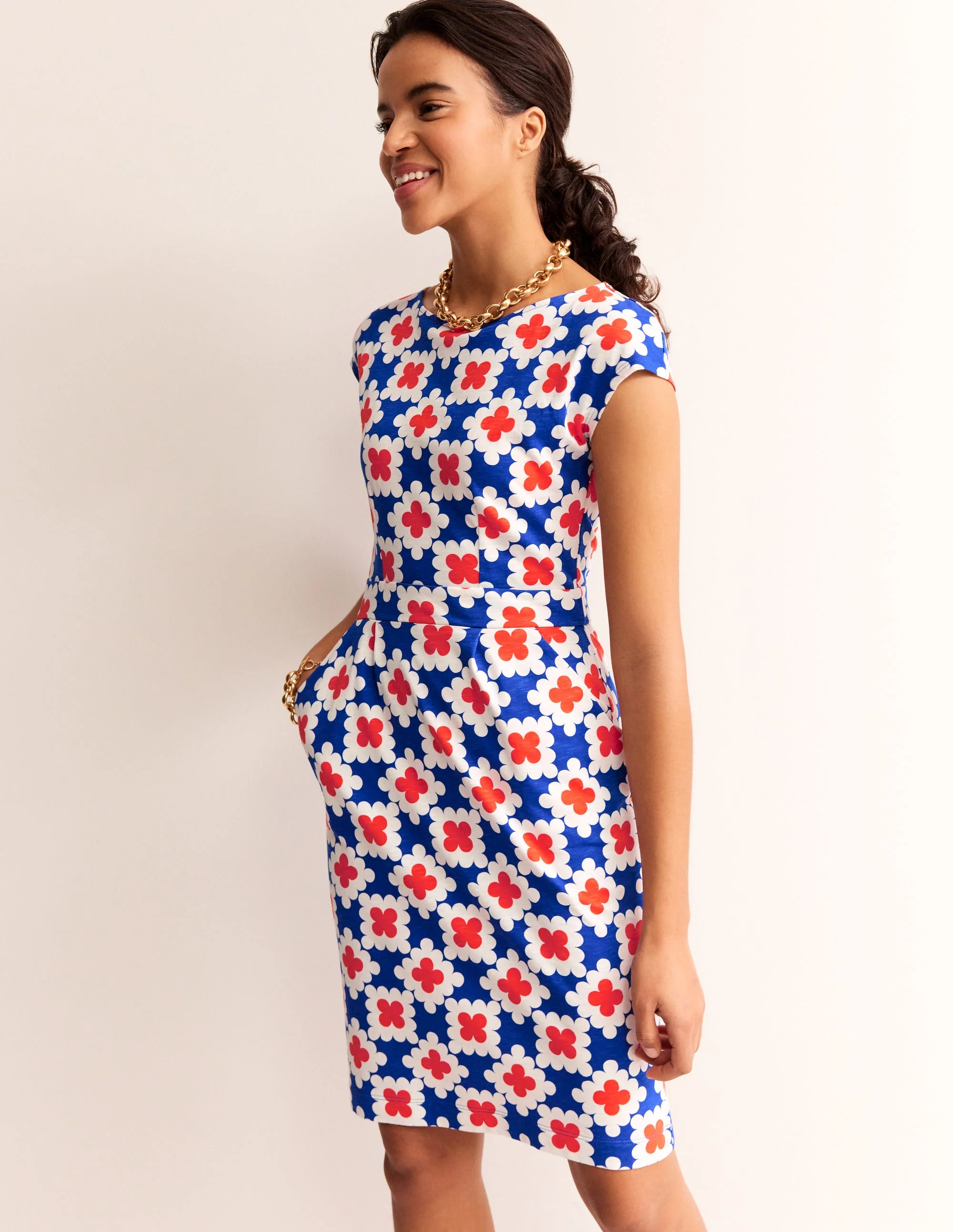 Florrie Jersey Dress-Surf the Web, Abstract Tile - Image 4