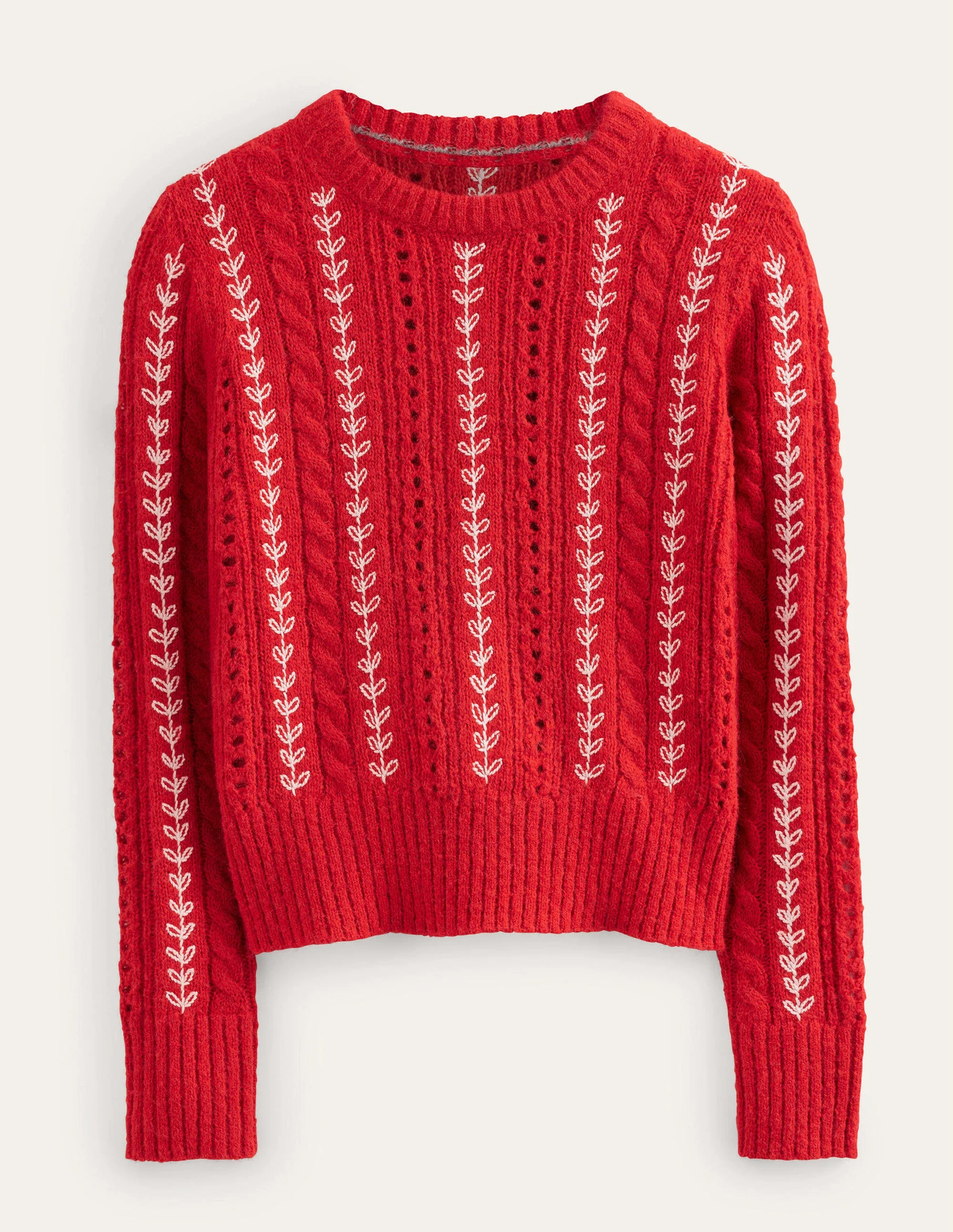 Fluffy Embroidery Sweater-Tomato - Image 5