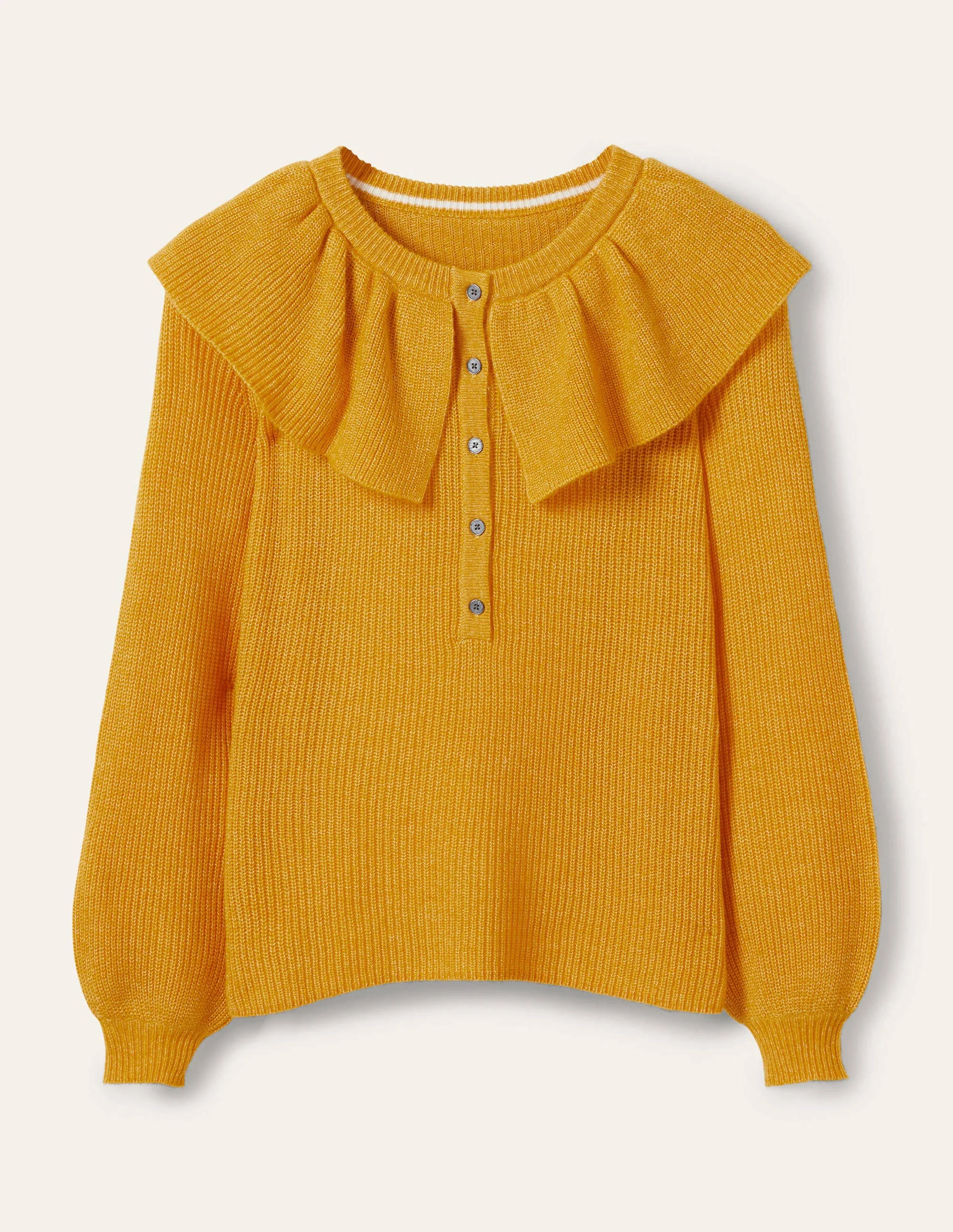 Fluffy Frill Collar Sweater-Tuscan Sun - Image 6