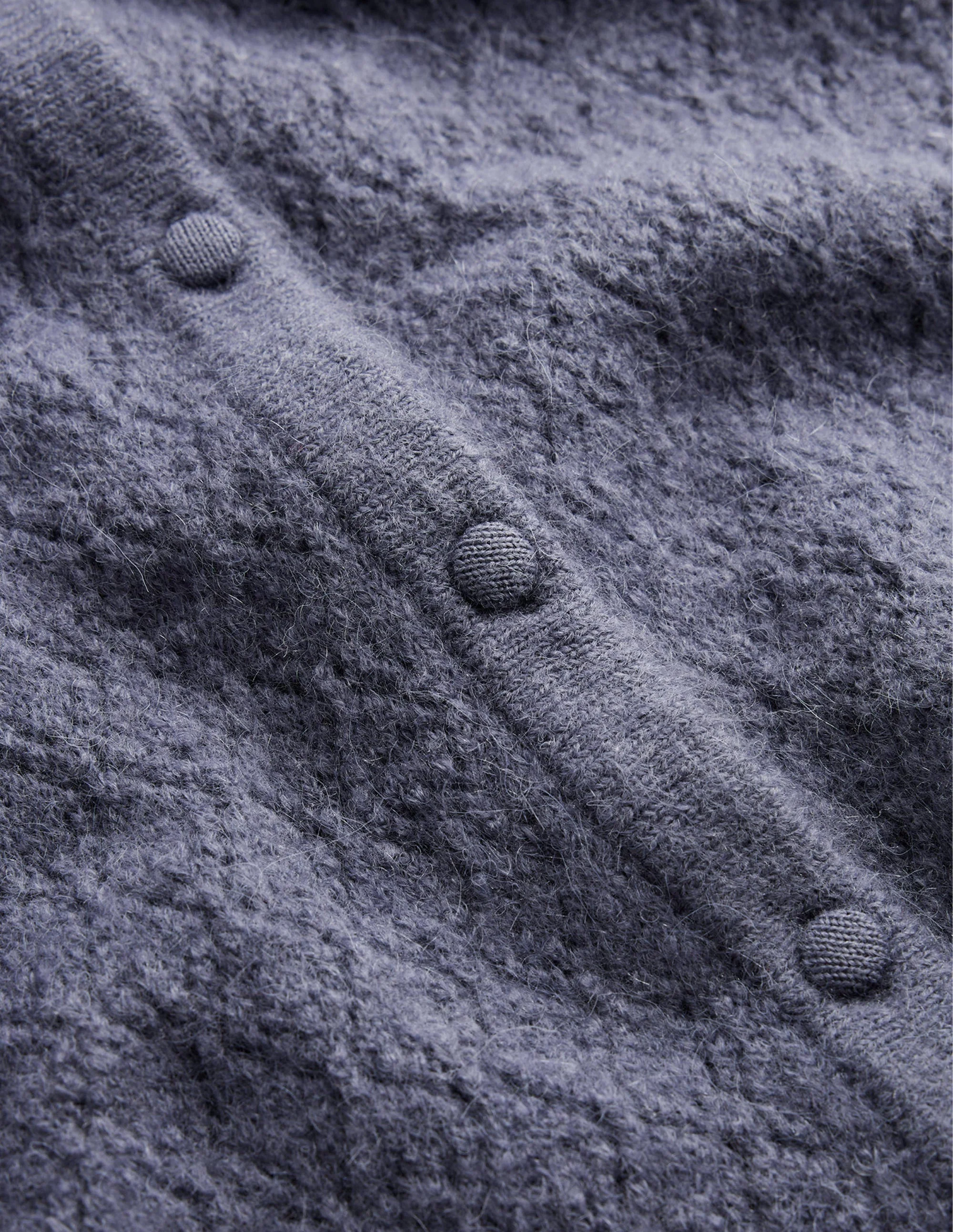 Fluffy Pointelle Cardigan-Nightshadow Blue - Image 6