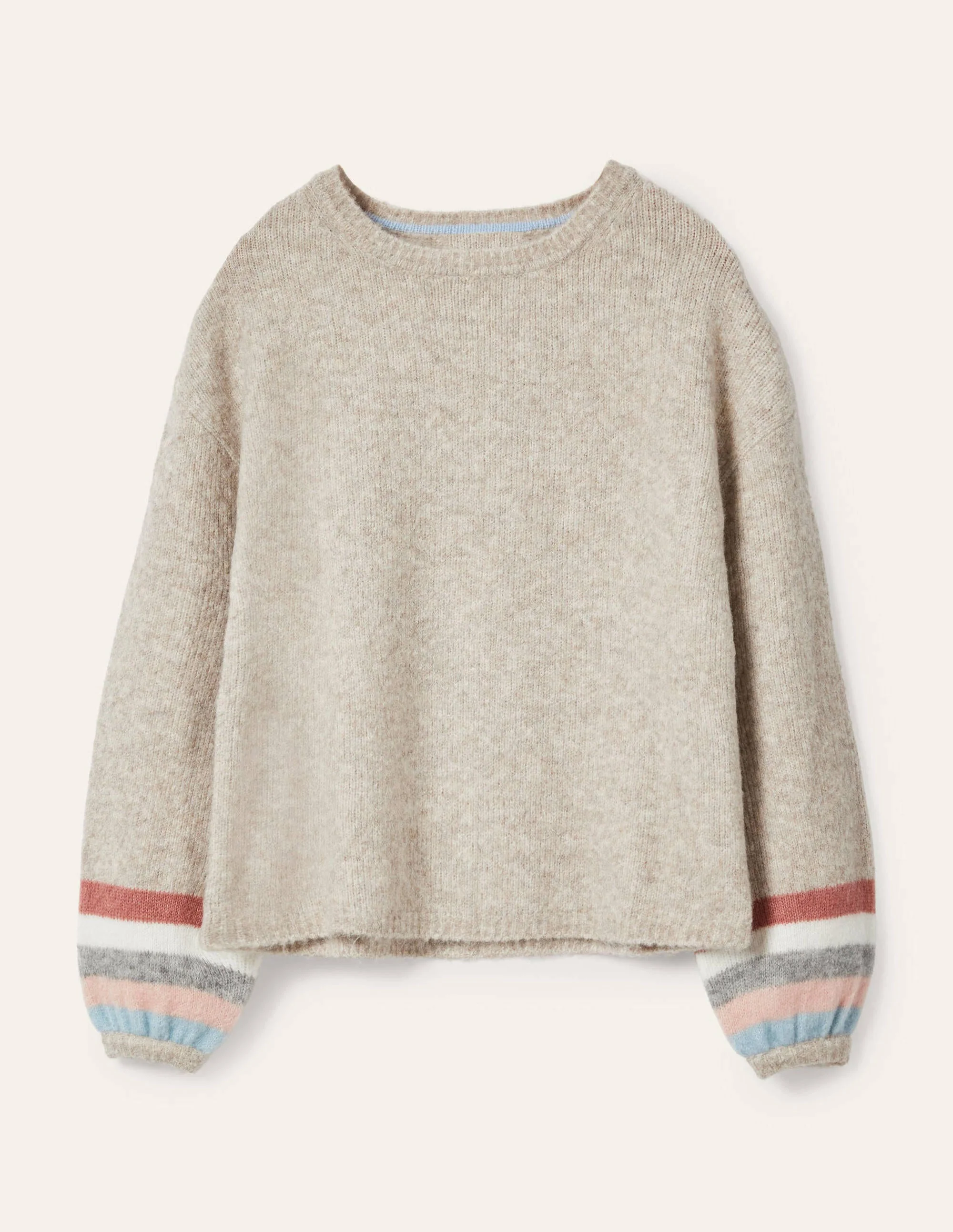 Fluffy Stripe Sweater-Oatmeal Melange - Image 6