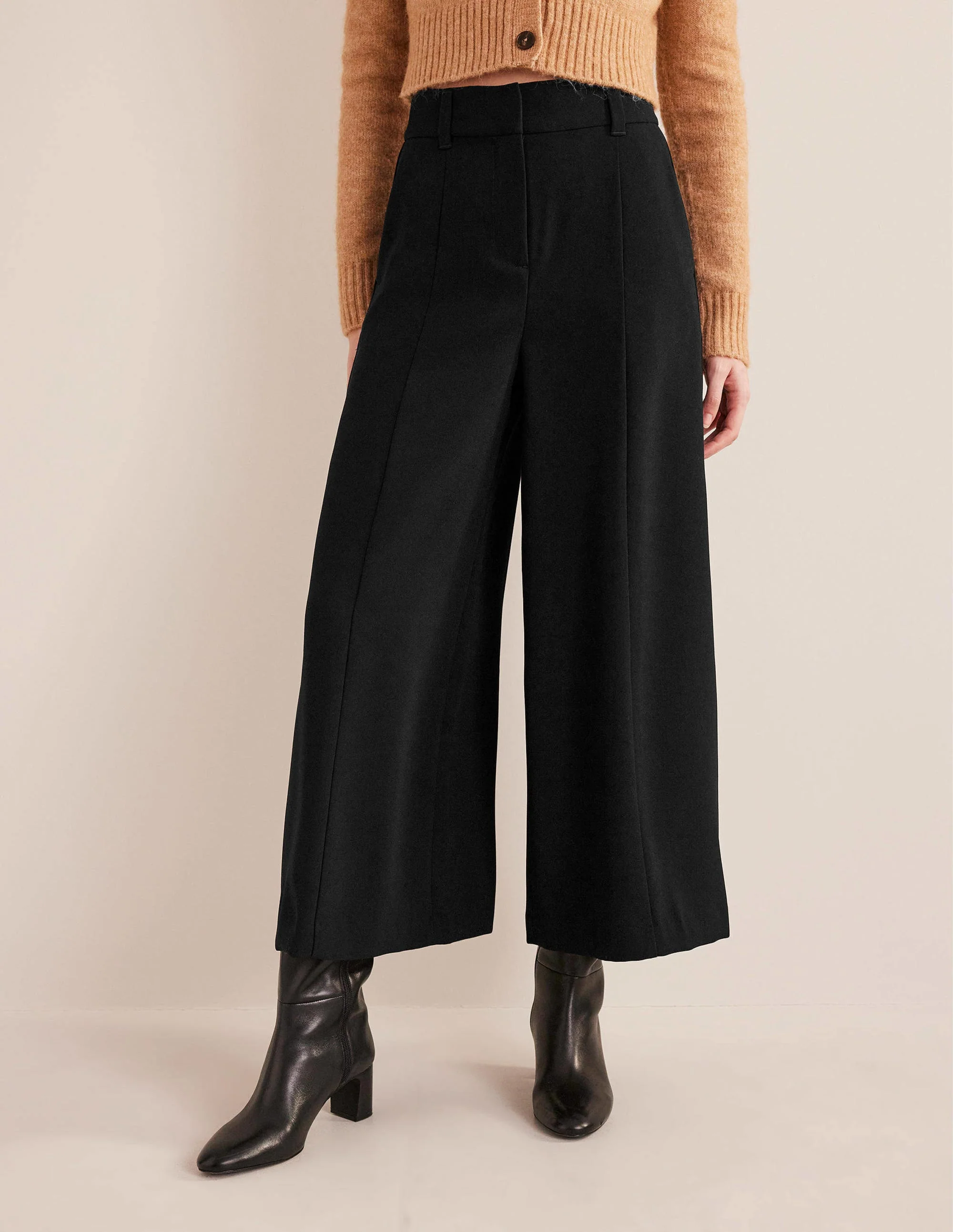 Fluid Wide Leg Culottes-Black - Image 4