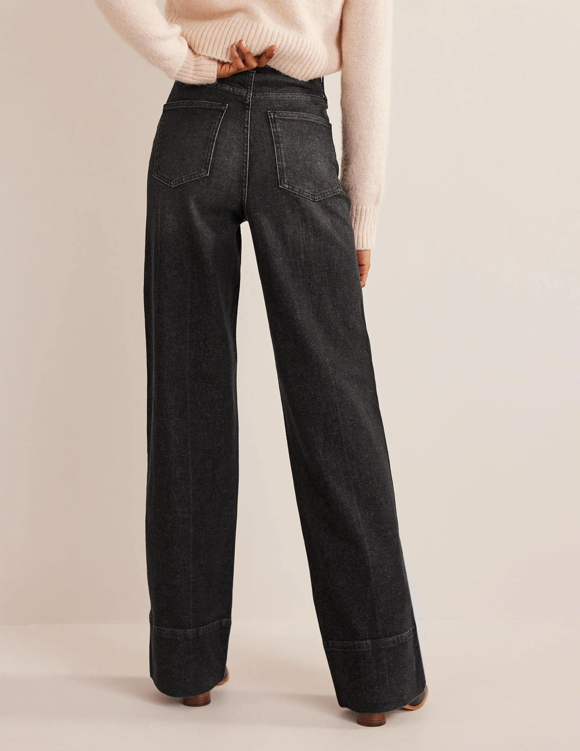 Full Length Straight Jeans-Washed Black - Image 3