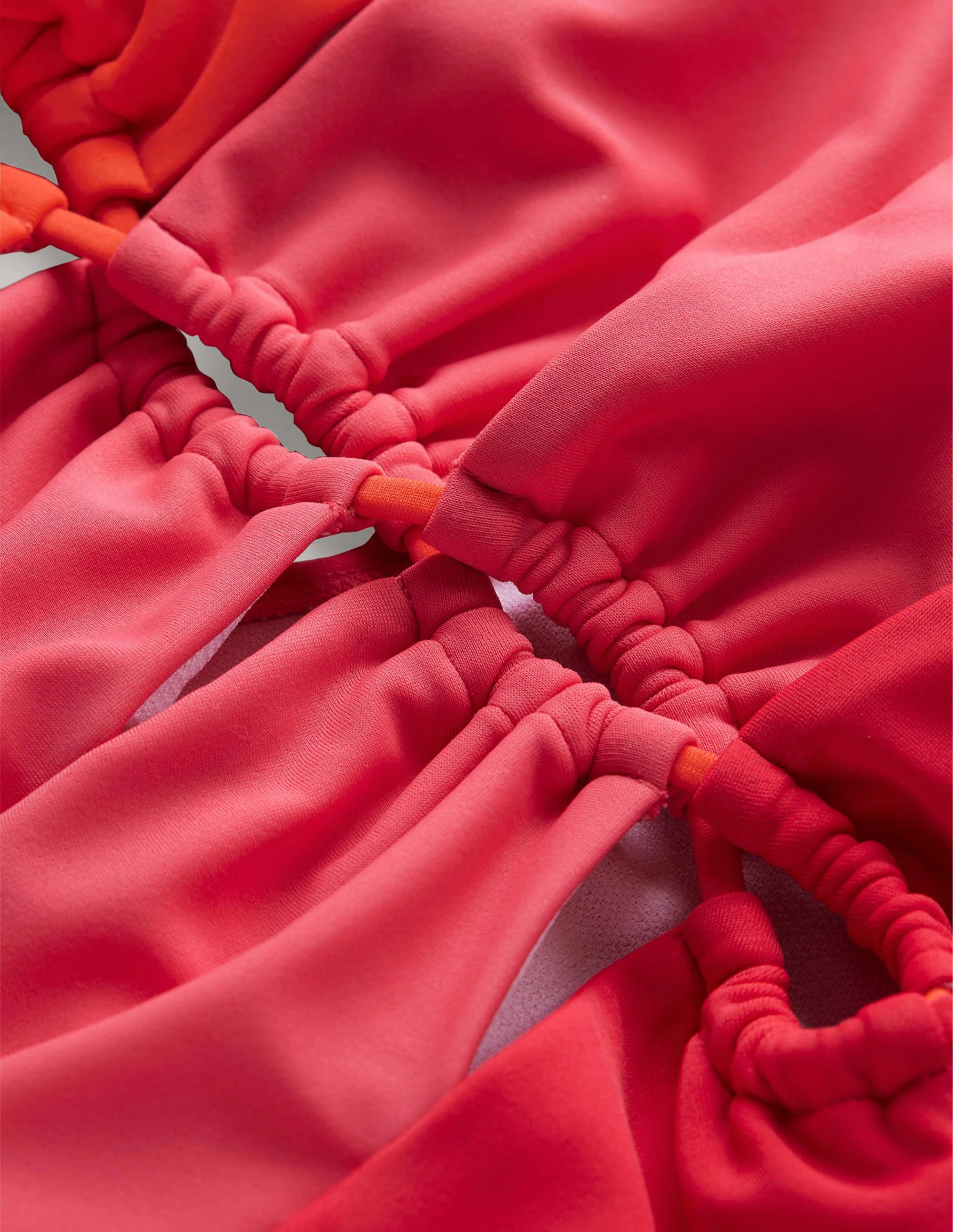 Gather Cut Swimsuit-Coral, Pink Berry Colourblock - Image 6