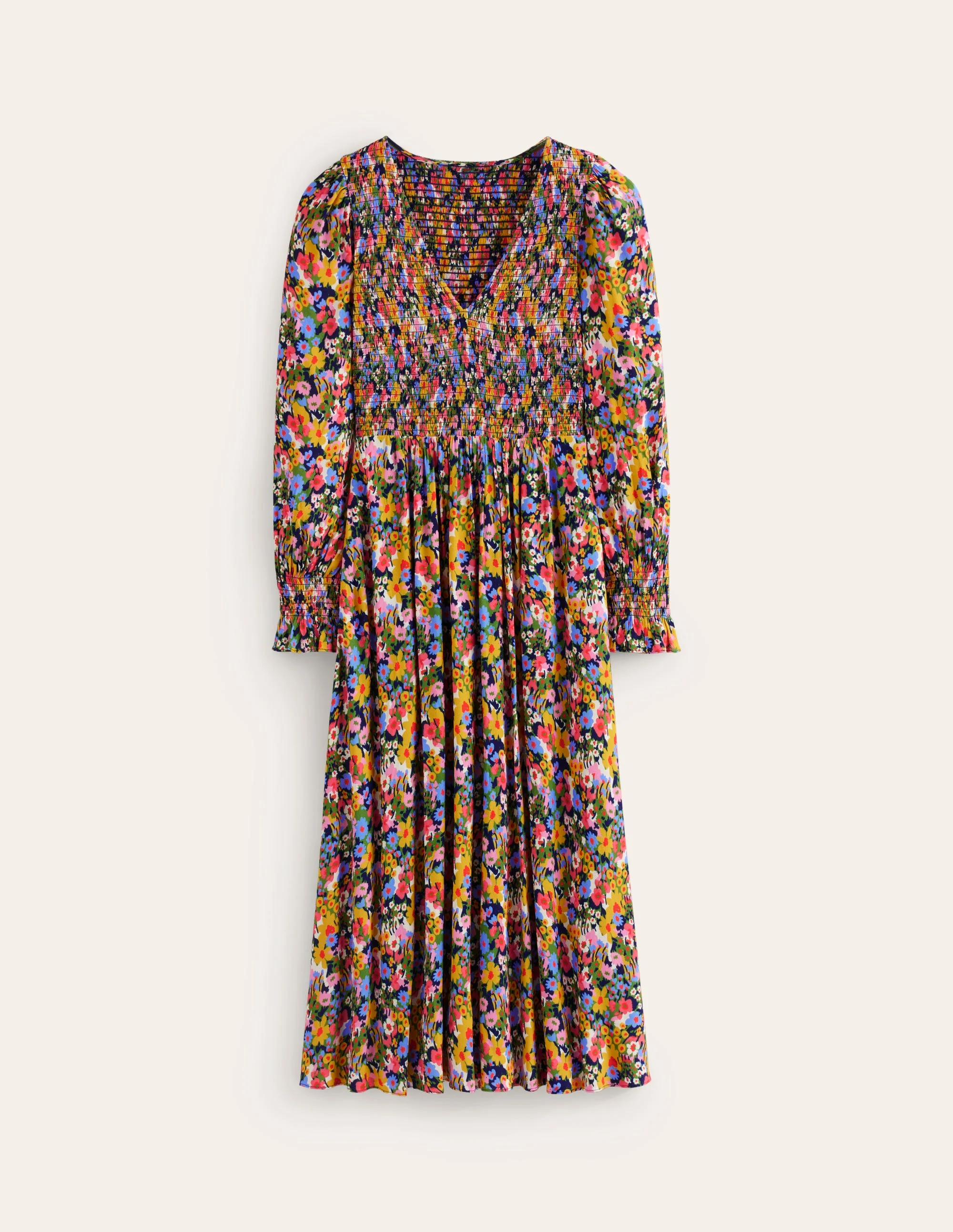 Gemma Smocked Midi Dress-Kale, Meadow Pop - Image 5