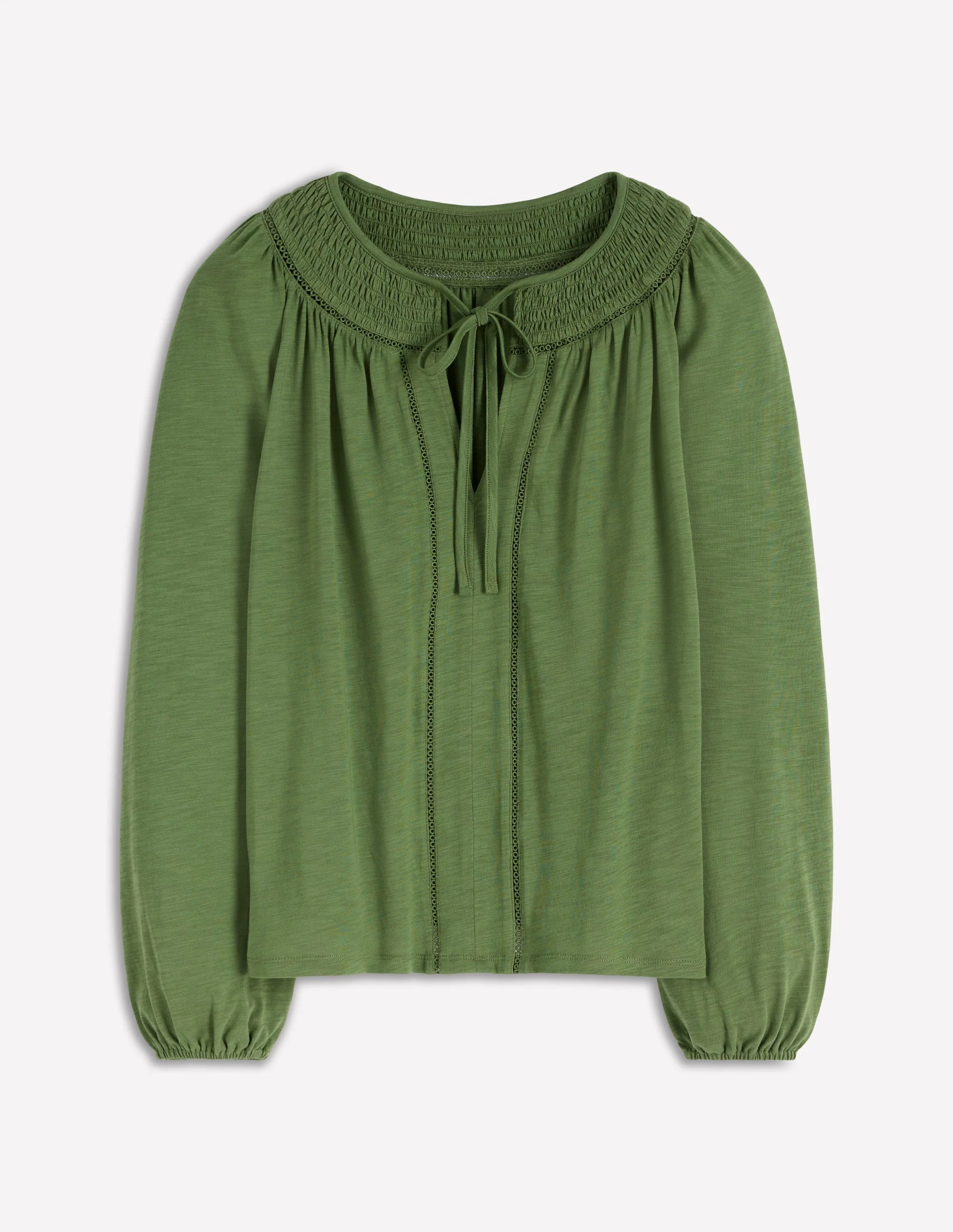 Georgia Smocked Jersey Top-Safari Green - Image 5