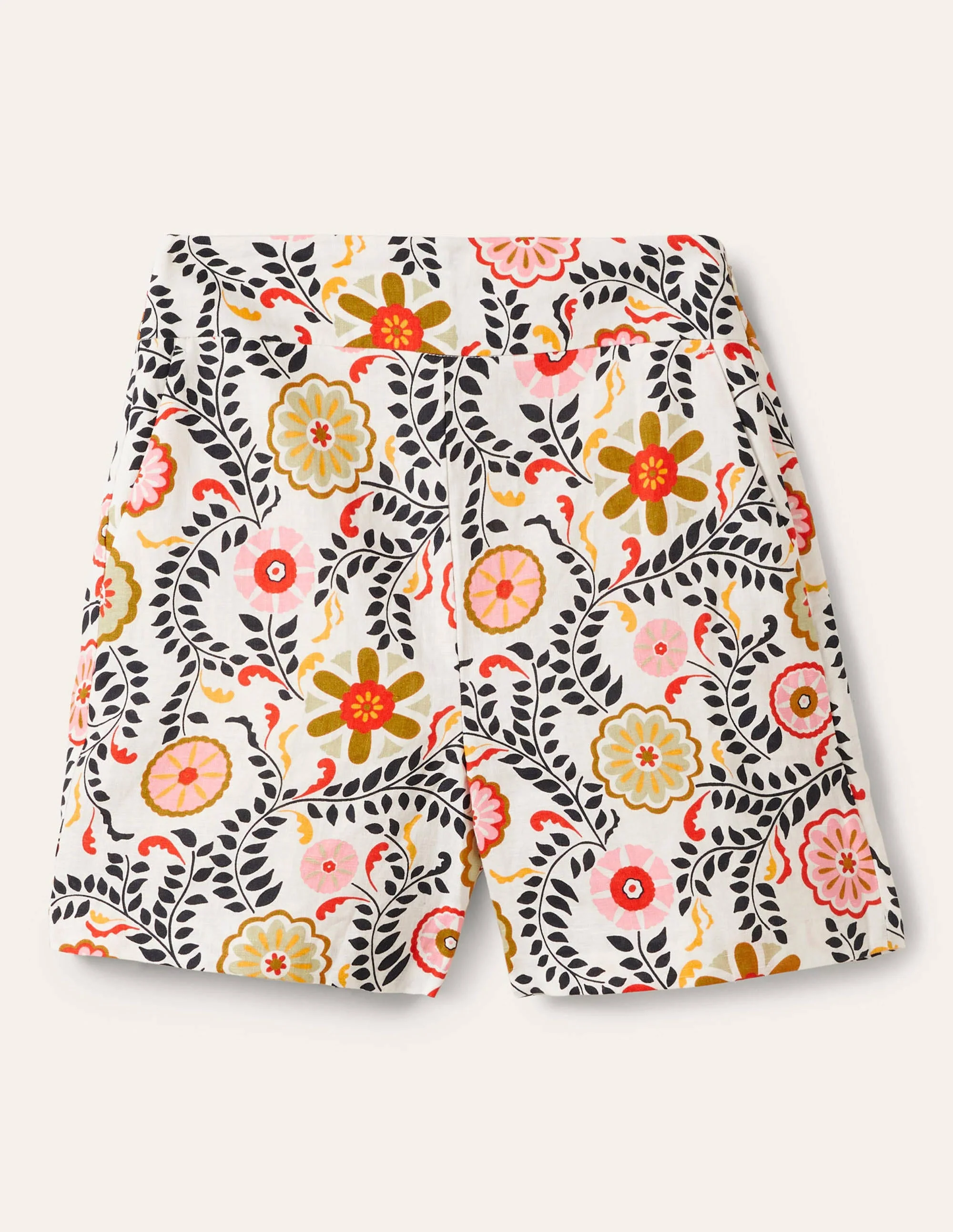 Georgina Linen Shorts-Ivory, Opulent Garden - Image 5