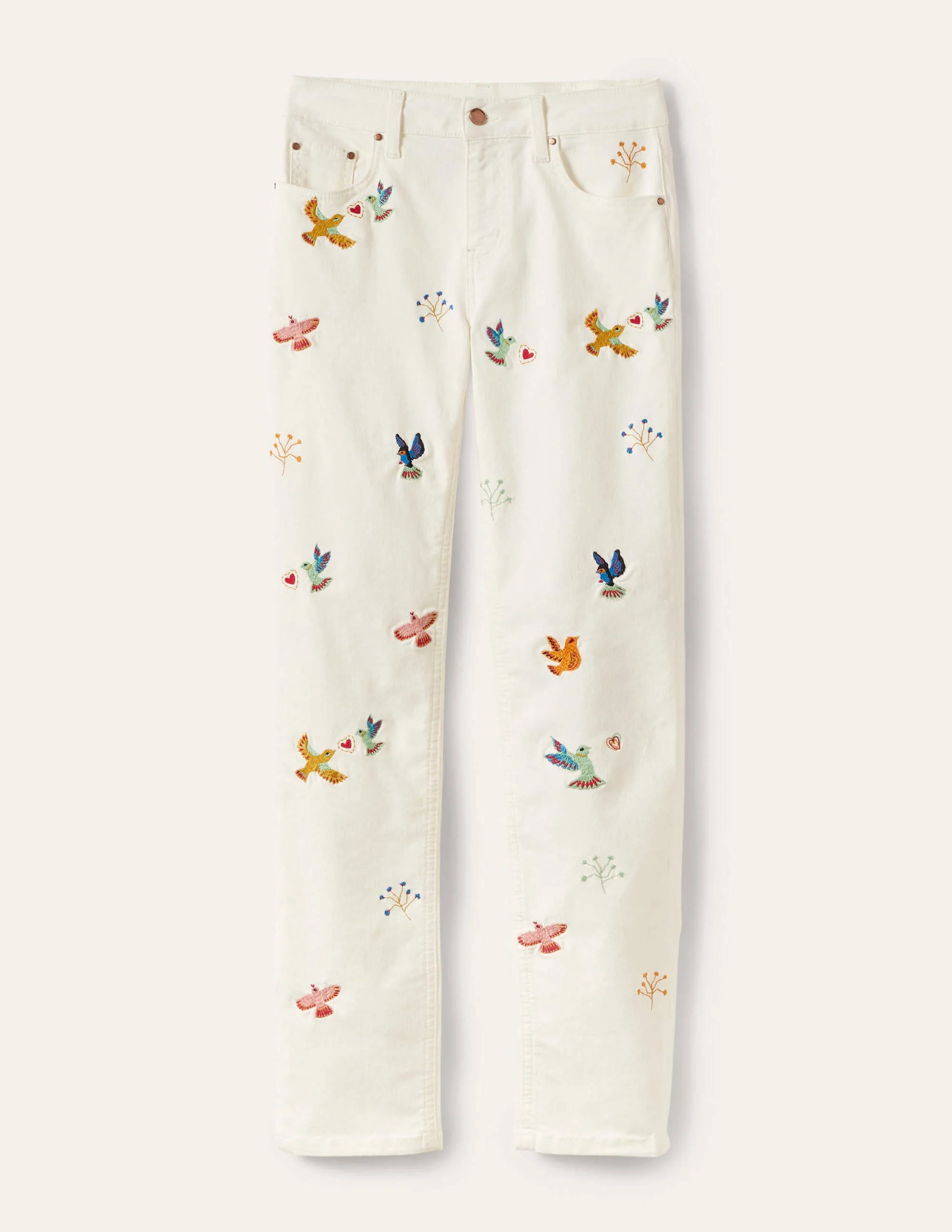 Girlfriend Jeans-Ecru, Embroidery - Image 5