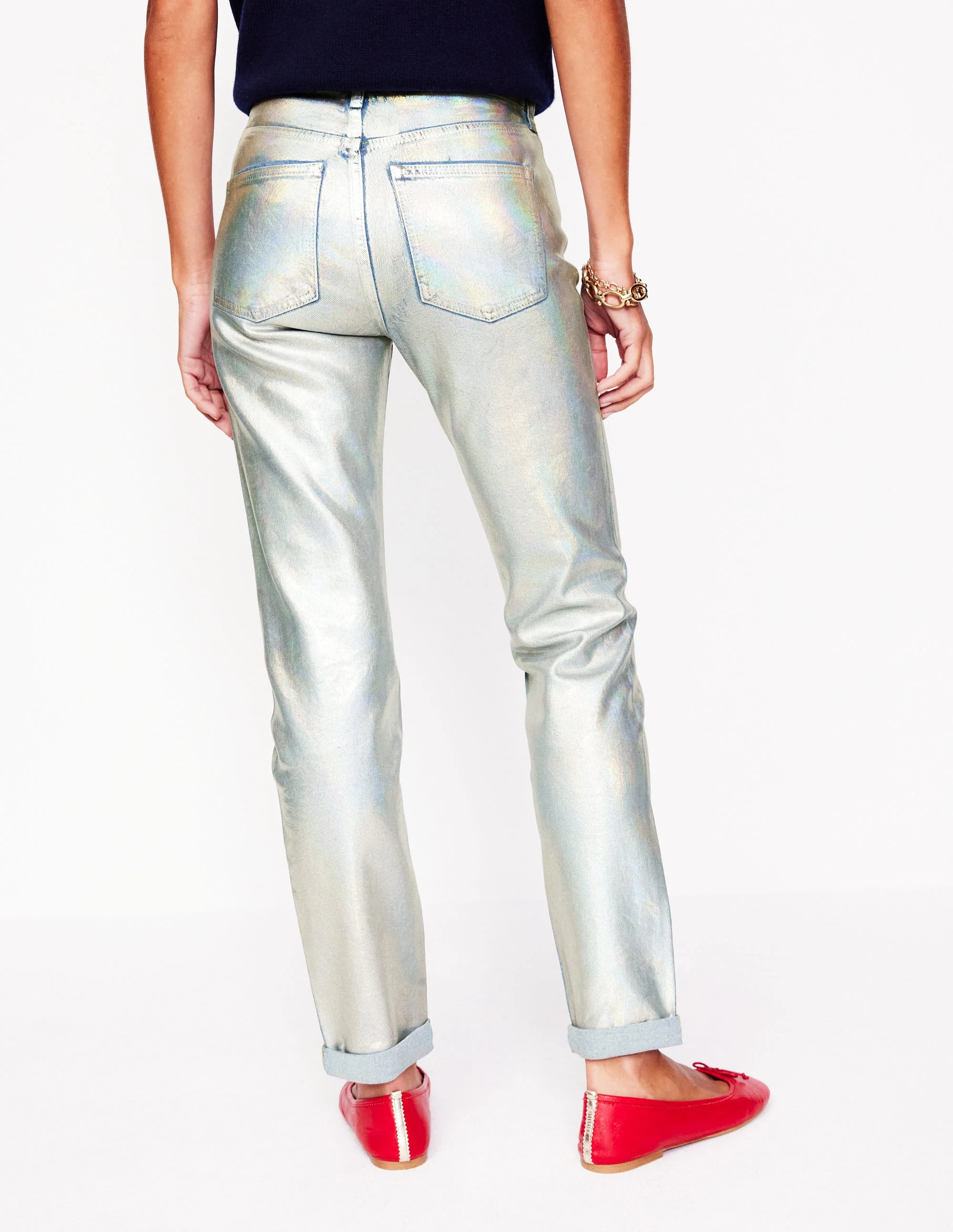 Girlfriend Jeans-Silver Coated - Image 3