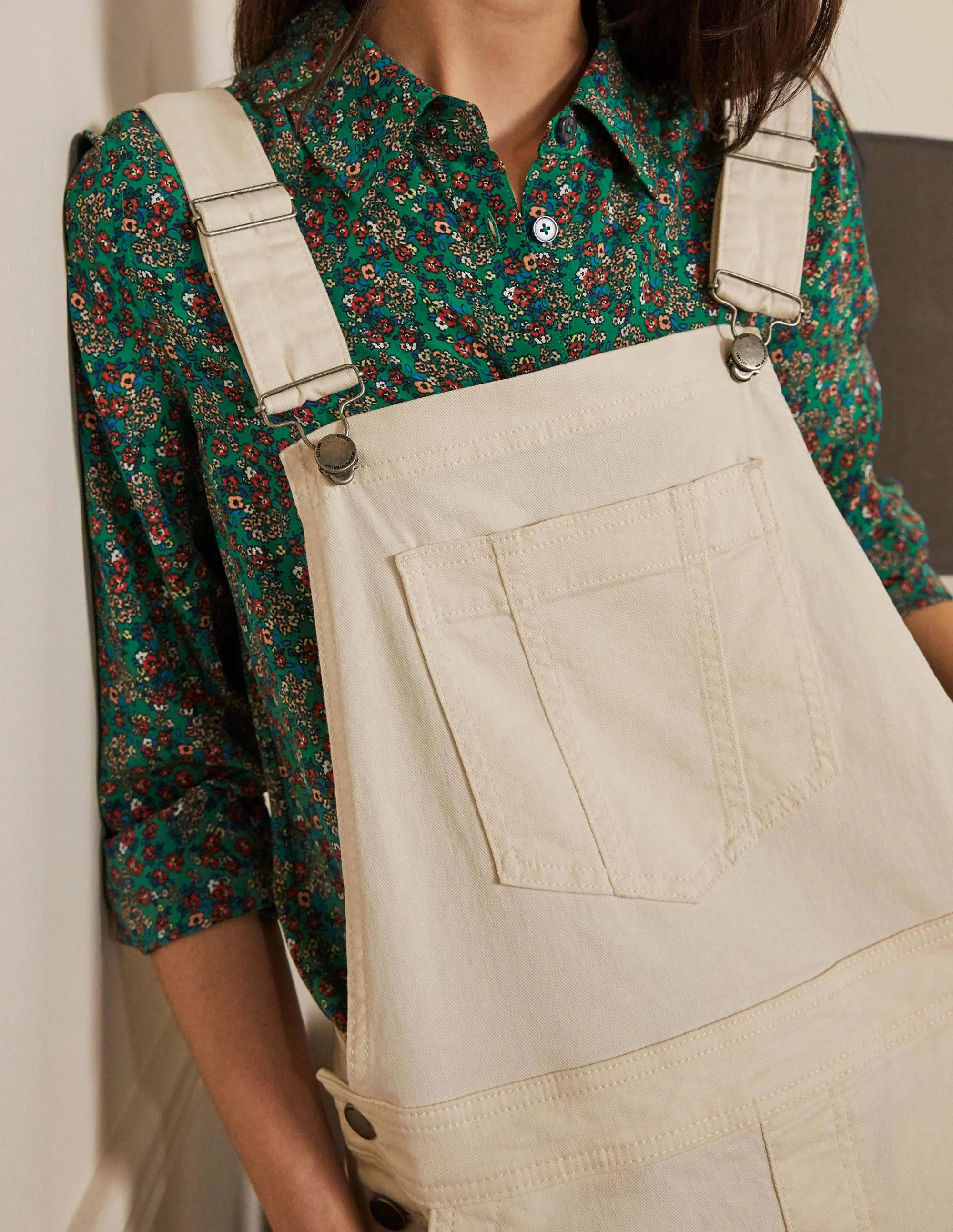 Girlfriend Overalls-Ecru - Image 2