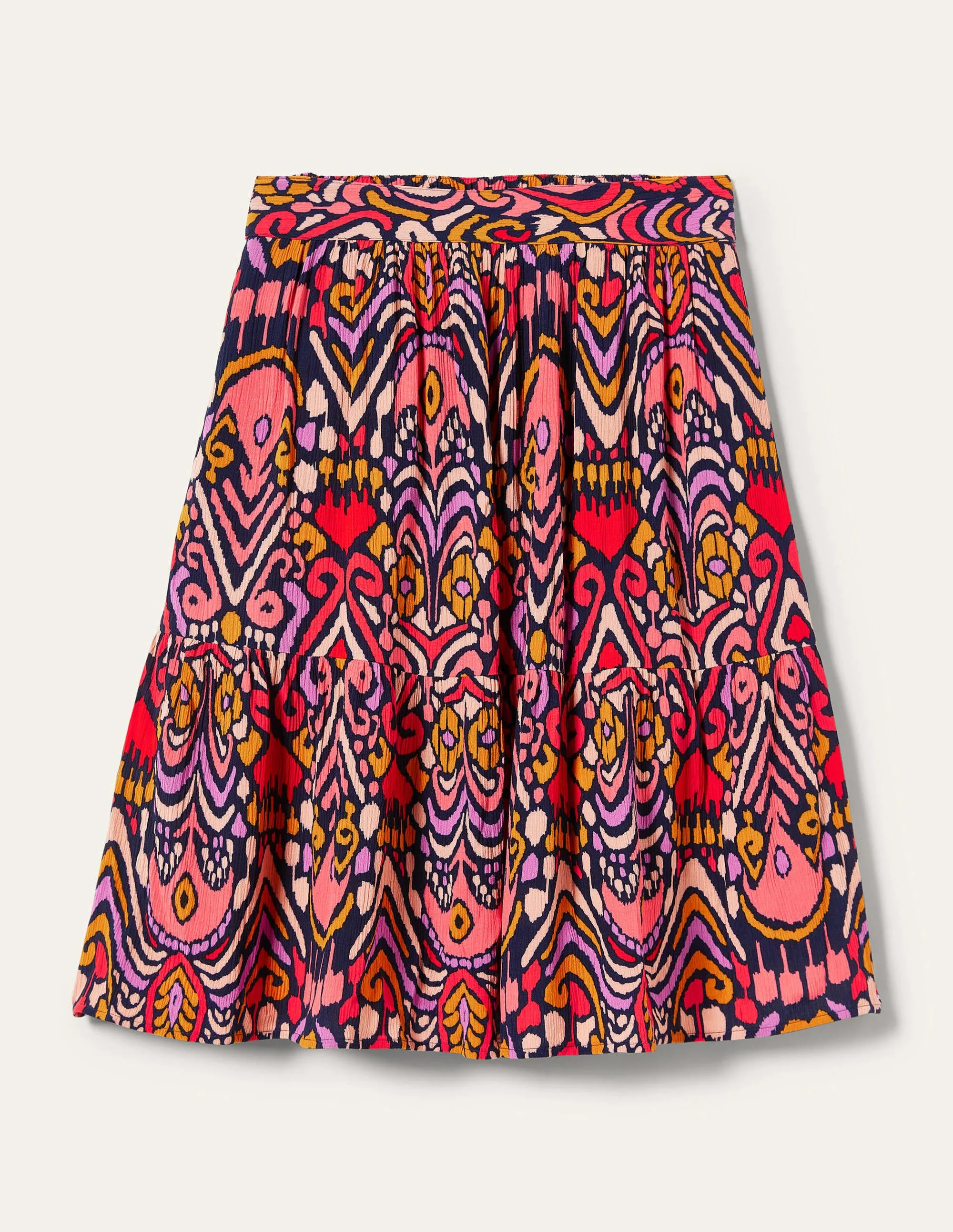 Grace Crinkle Mini Skirt-French Navy, Ikat Charm - Image 6