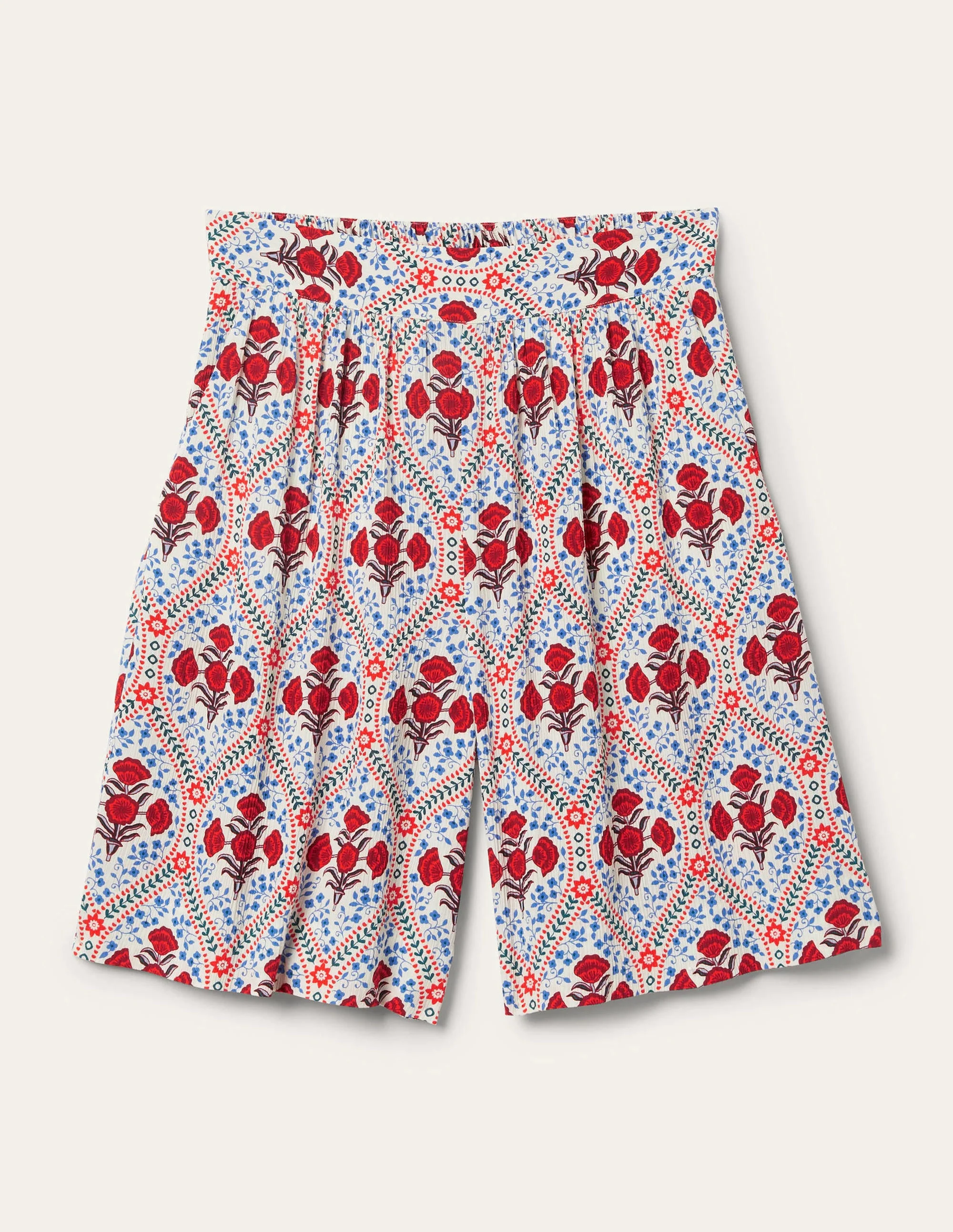 Grace Crinkle Shorts-Ivory, Poppy Bloom - Image 5