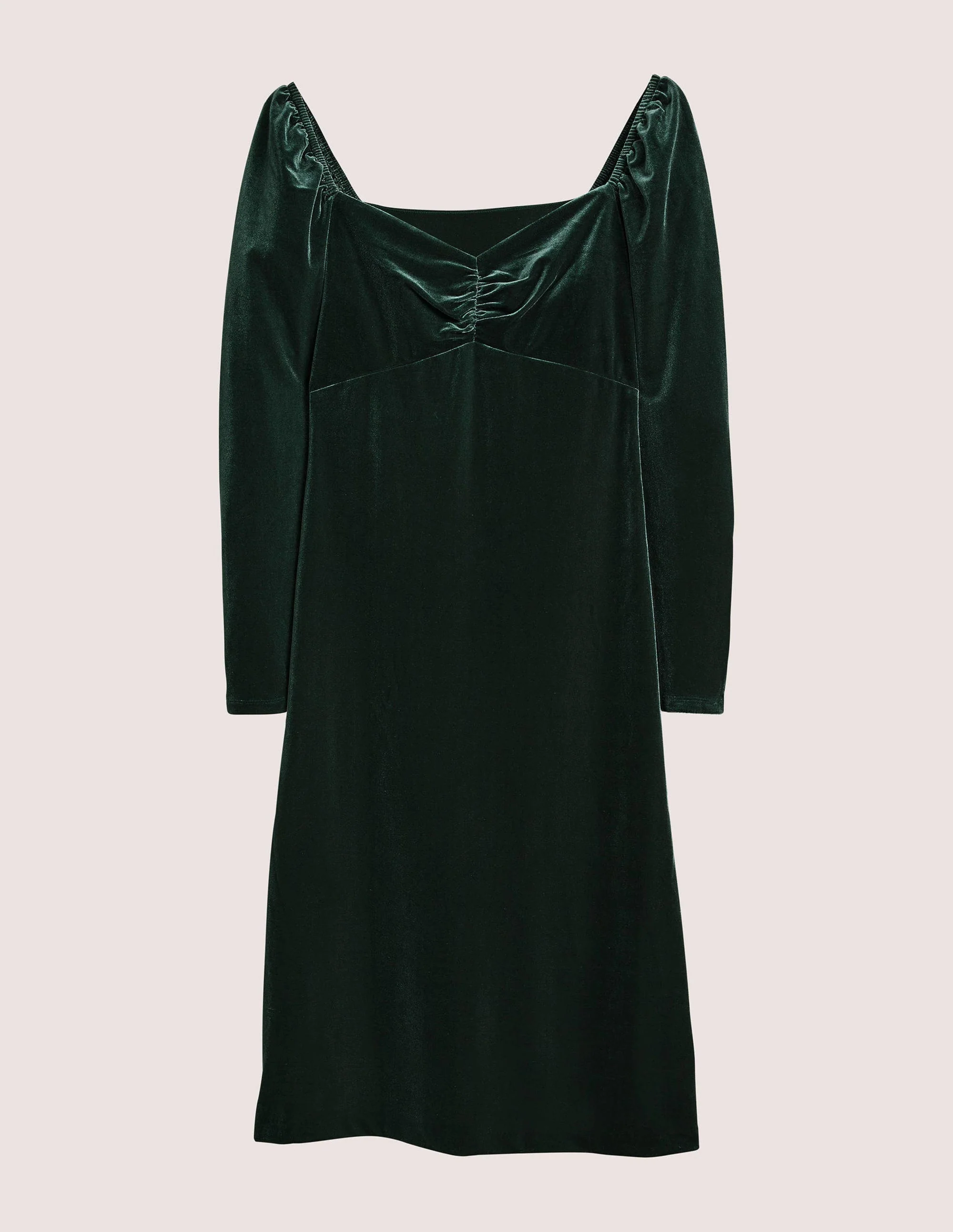 Green Velvet Sweetheart Midi Dress-Onyx Green - Image 5