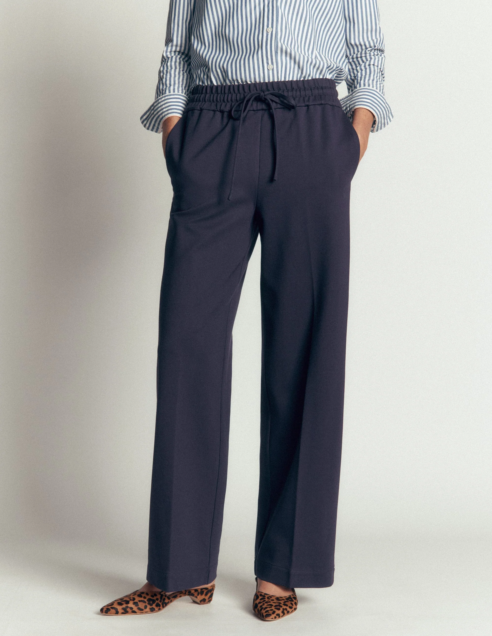 Greenwich Tie Ponte Pants-Navy - Image 4