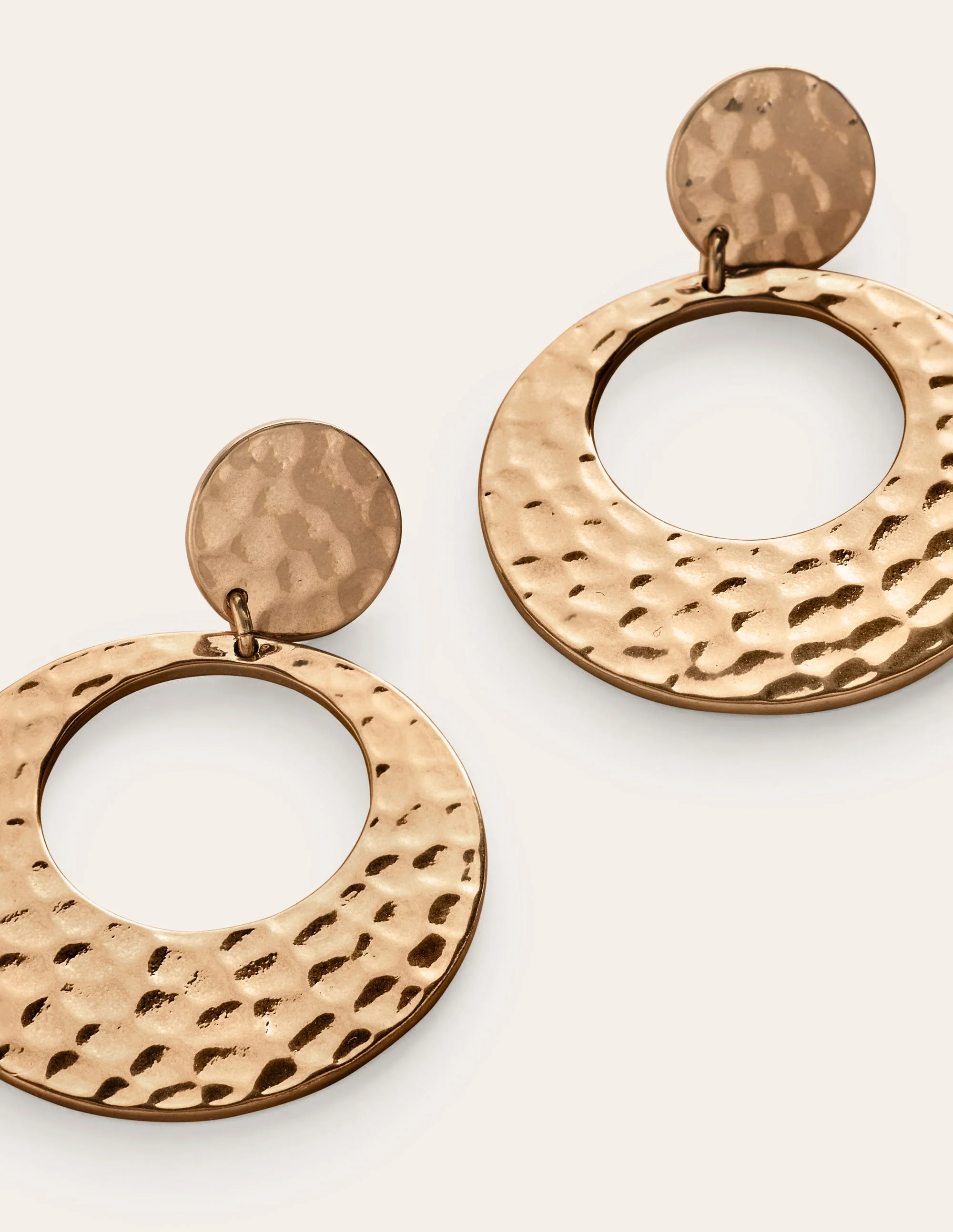 Hammered Earrings-Gold - Image 3