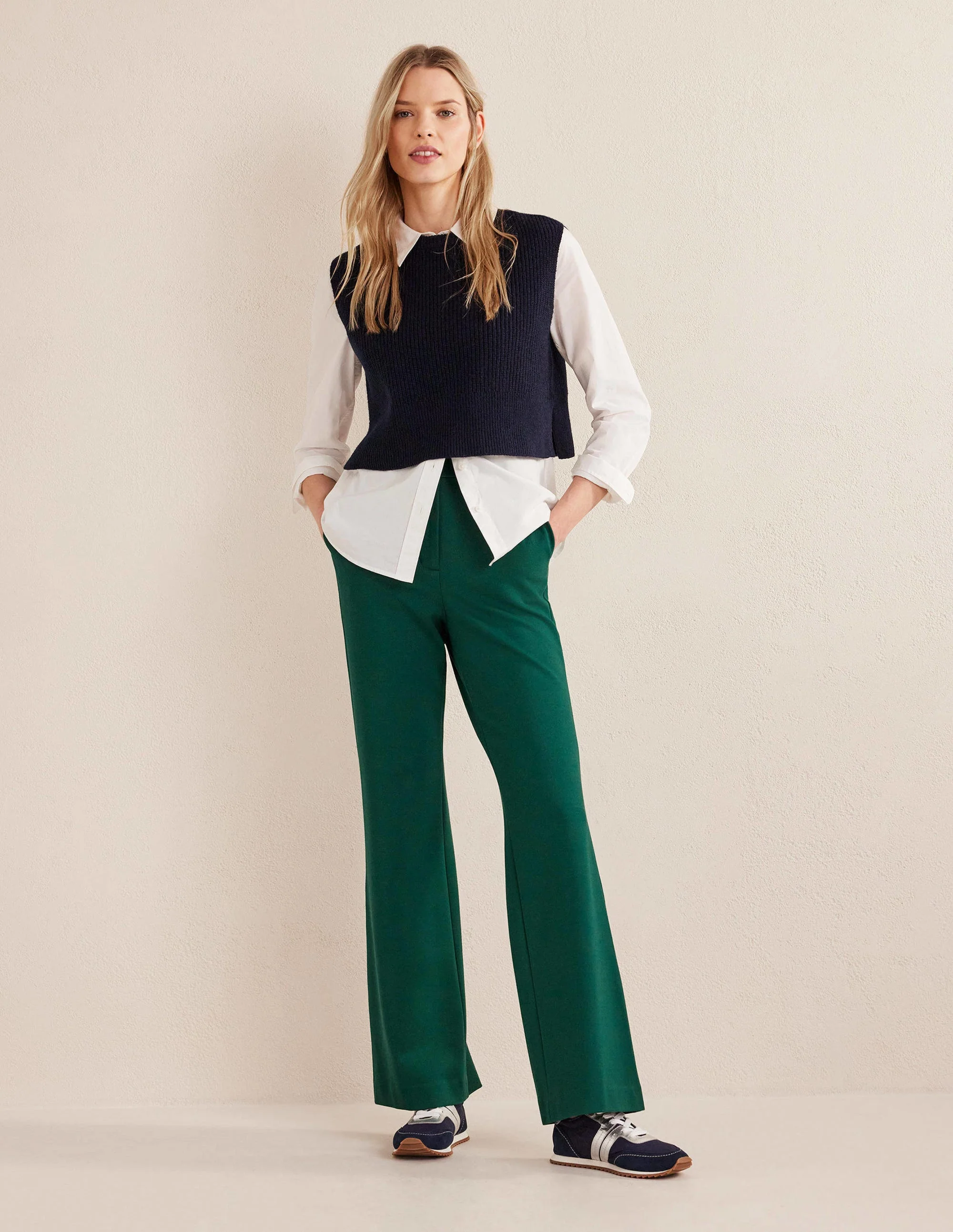 Hampshire Flared Pants-Emerald Night