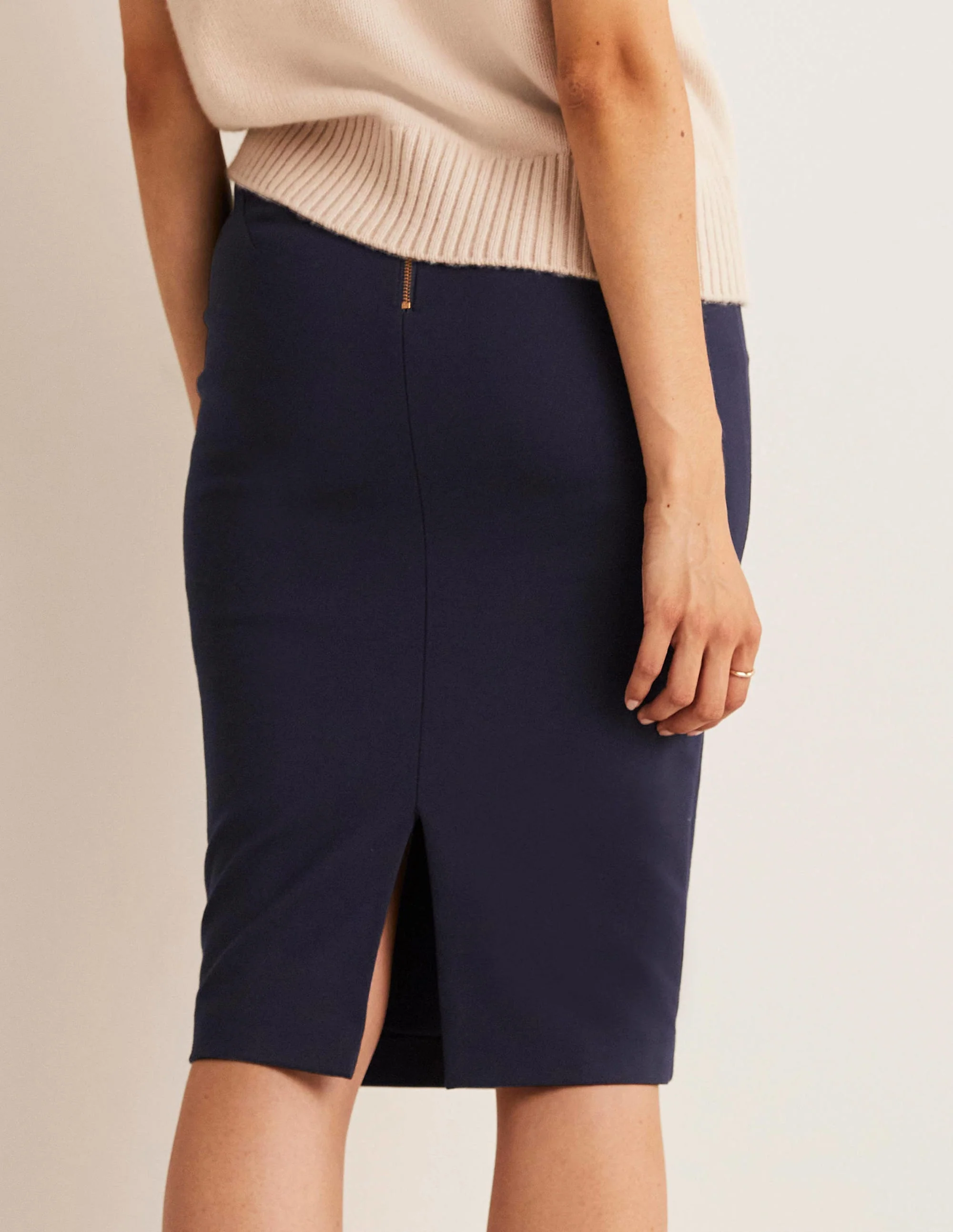 Hampshire Ponte Skirt-Navy - Image 3