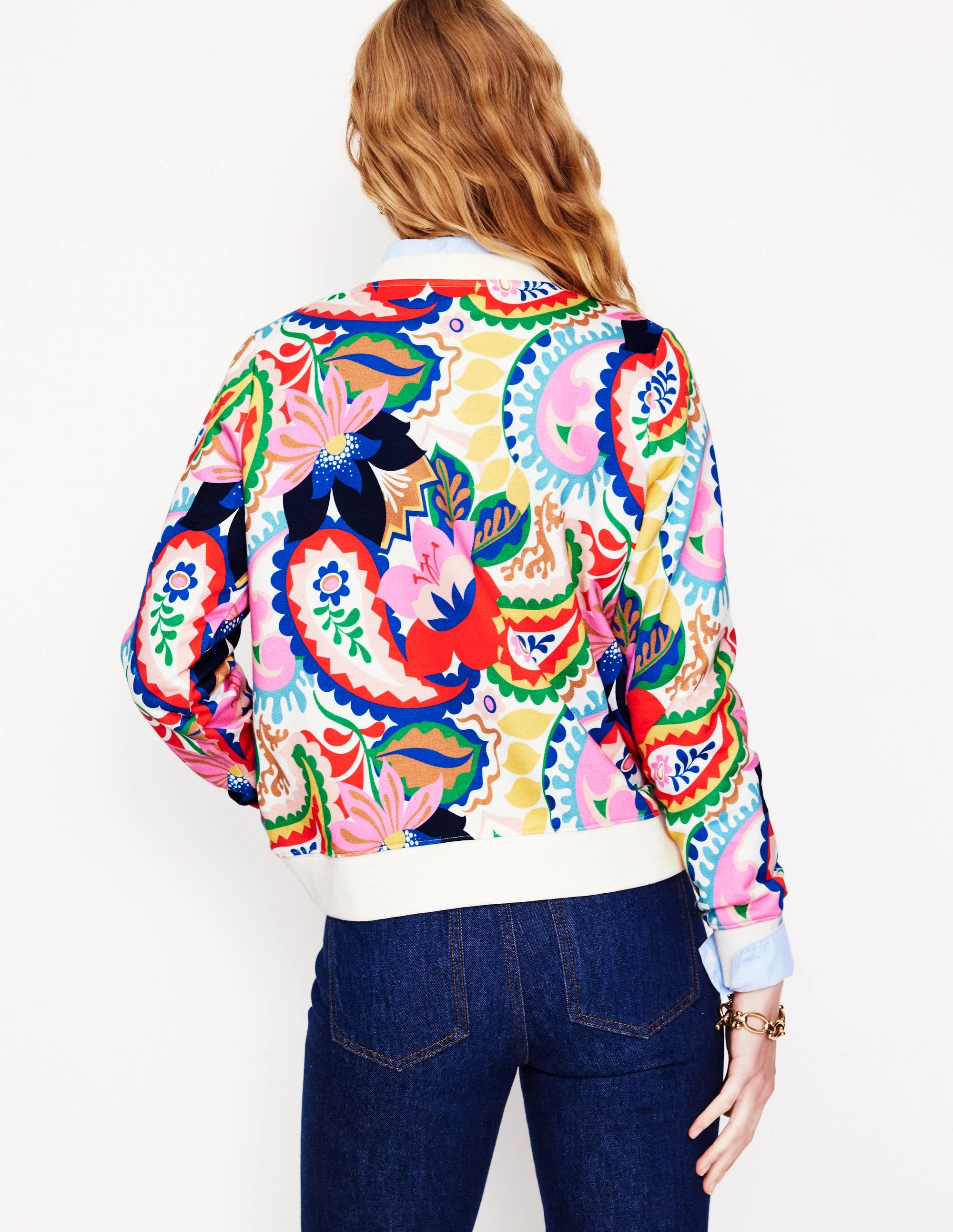 Hannah Printed Sweatshirt-Multi, Botanical Paisley - Image 3
