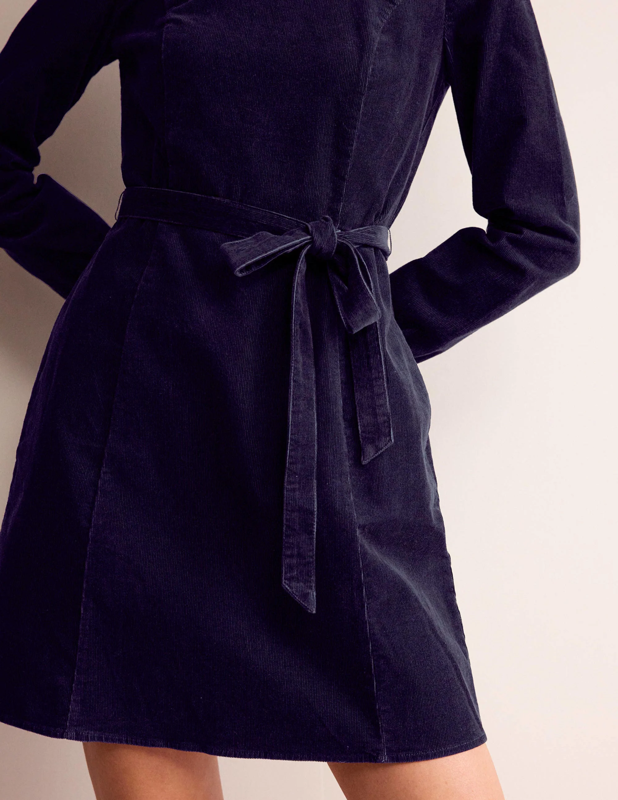 Harriet Cord Dress-Navy - Image 2