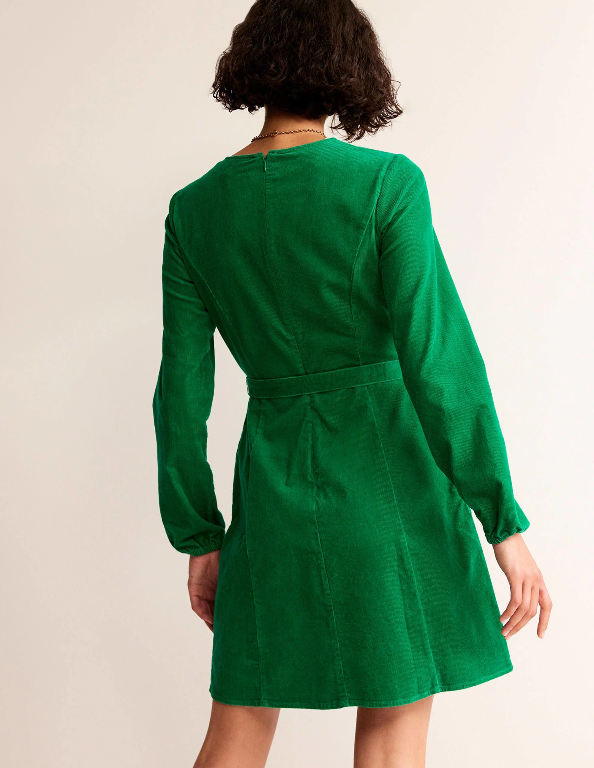 Harriet Cord Dress-Veridian Green - Image 3