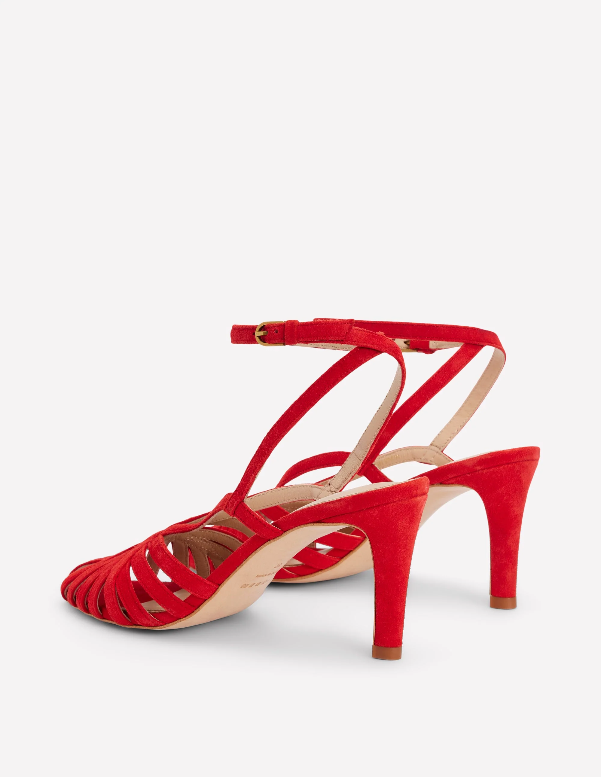 Heeled Cage Sandals-Post Box Red - Image 5