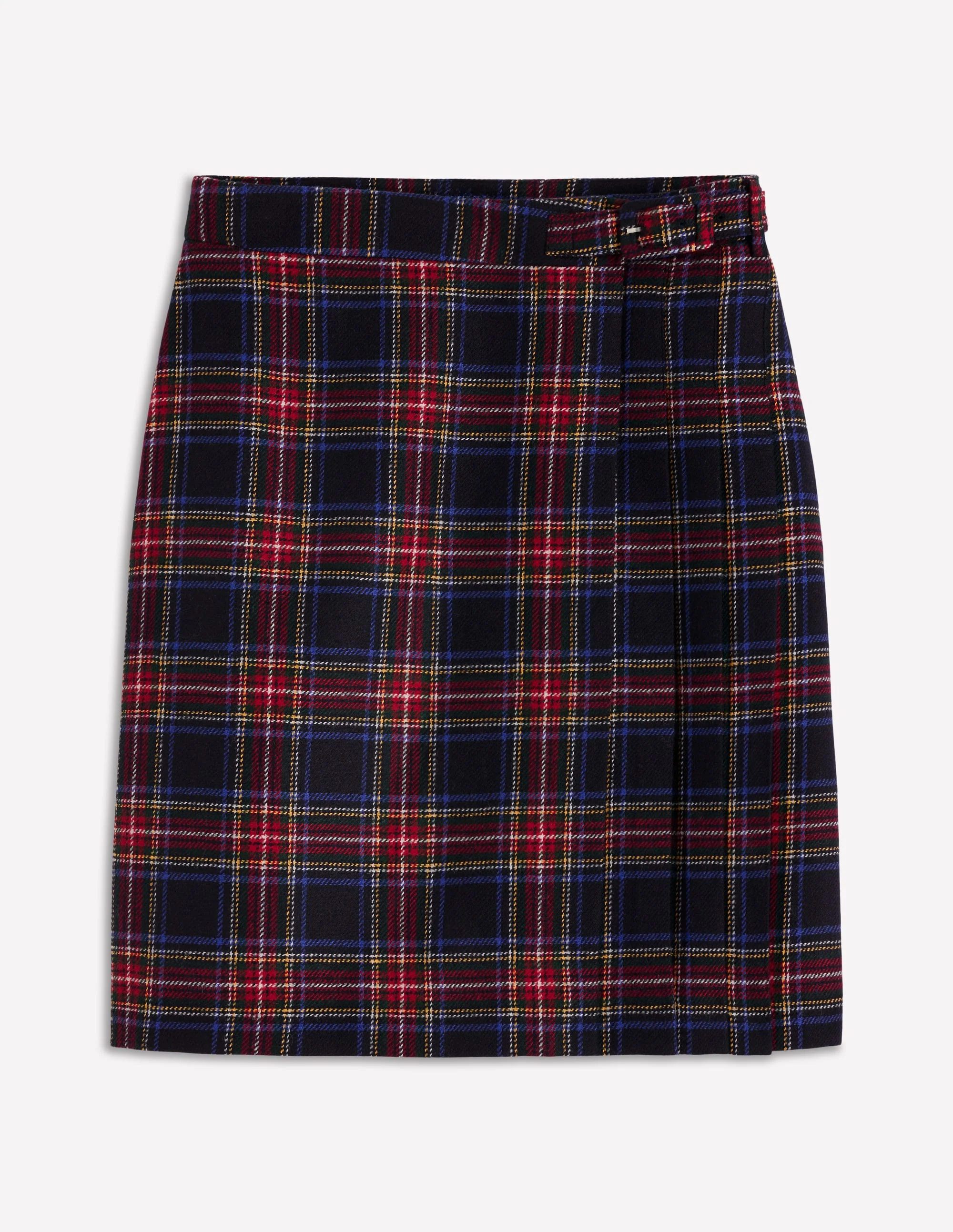 Helen Wool Kilt Skirt-Navy, Green and Red Check - Image 6