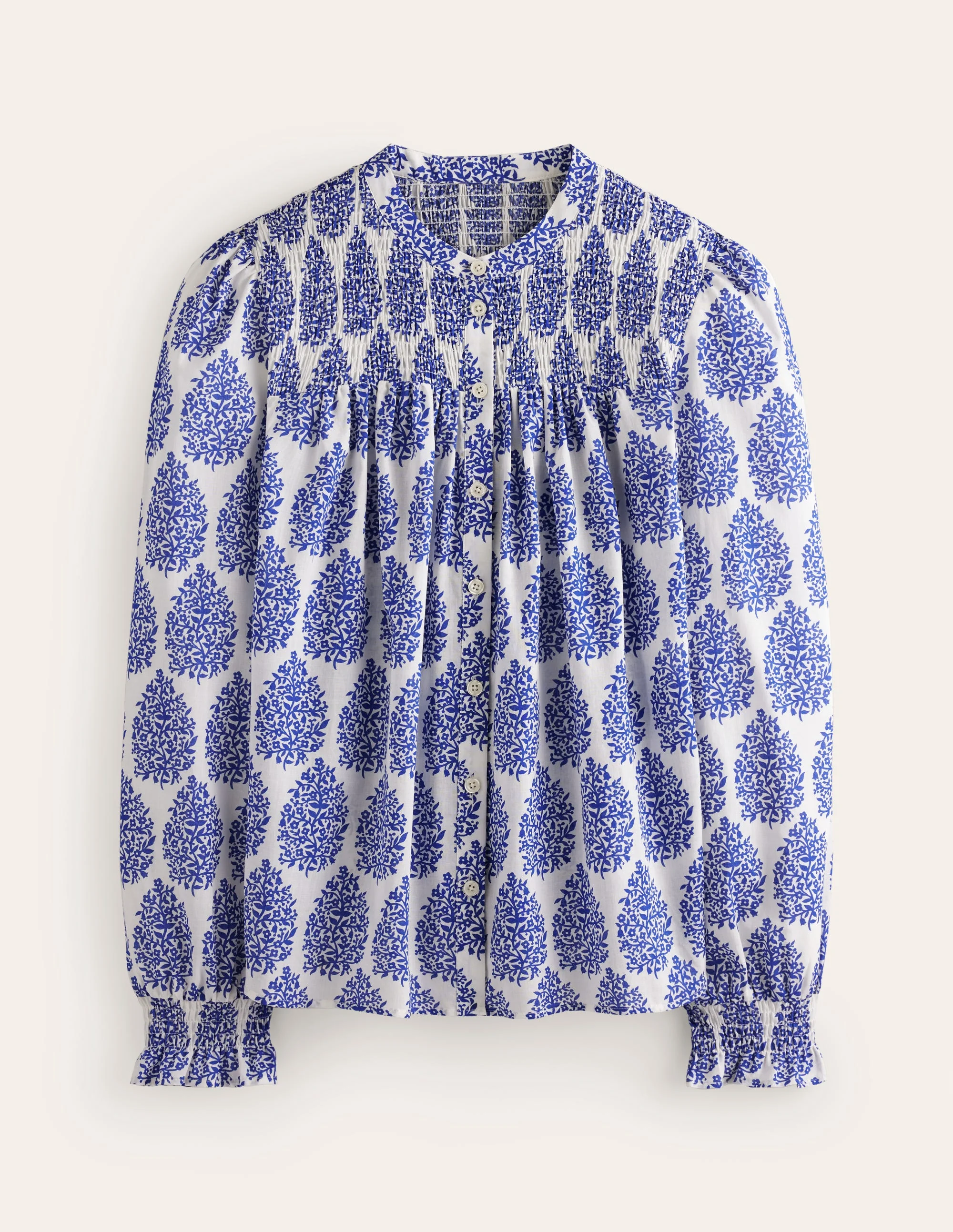 Helena Cotton Blouse-Ivory, Floret Paisley - Image 5