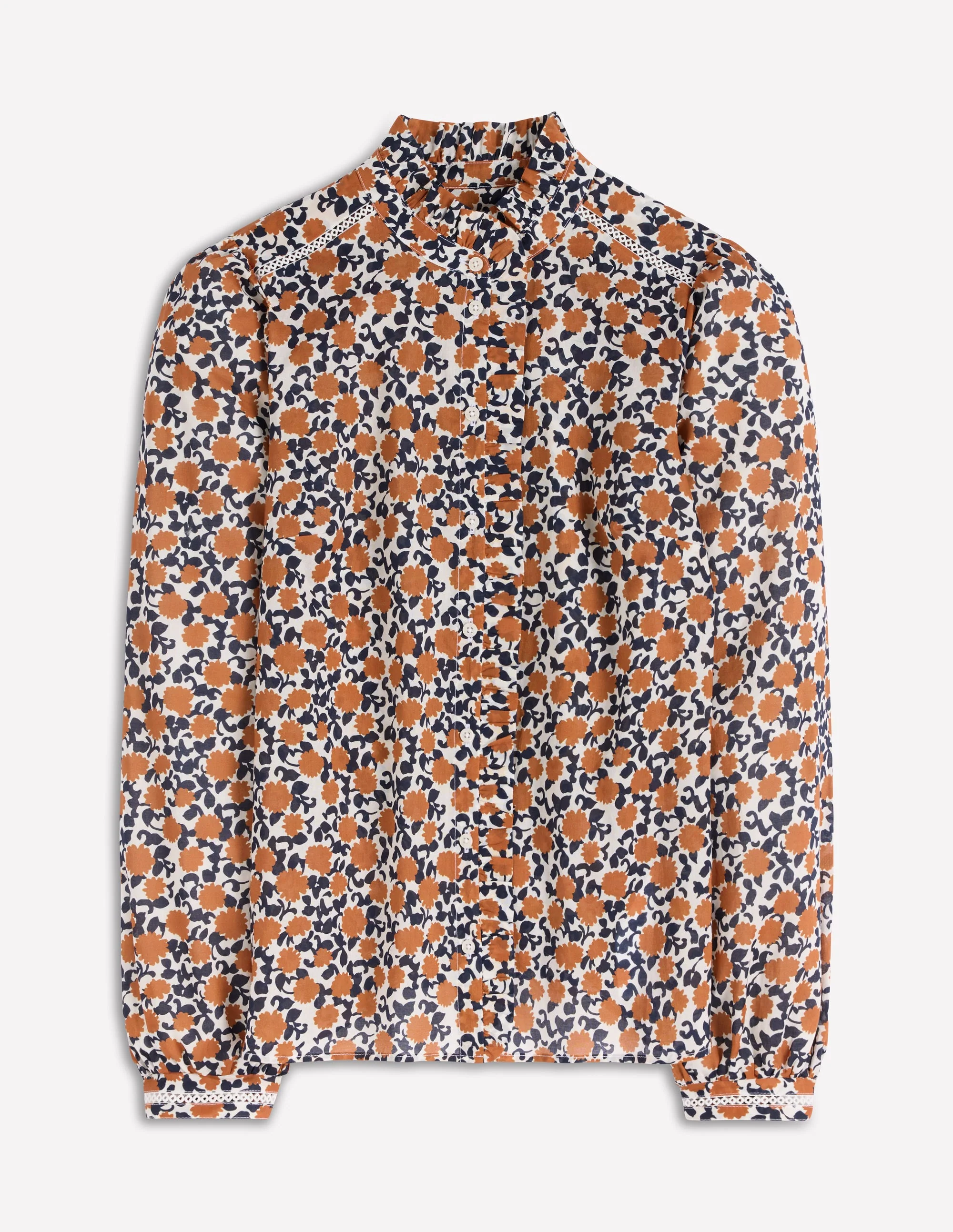 Helena Cotton Top-Cognac, Floweret Vine - Image 6