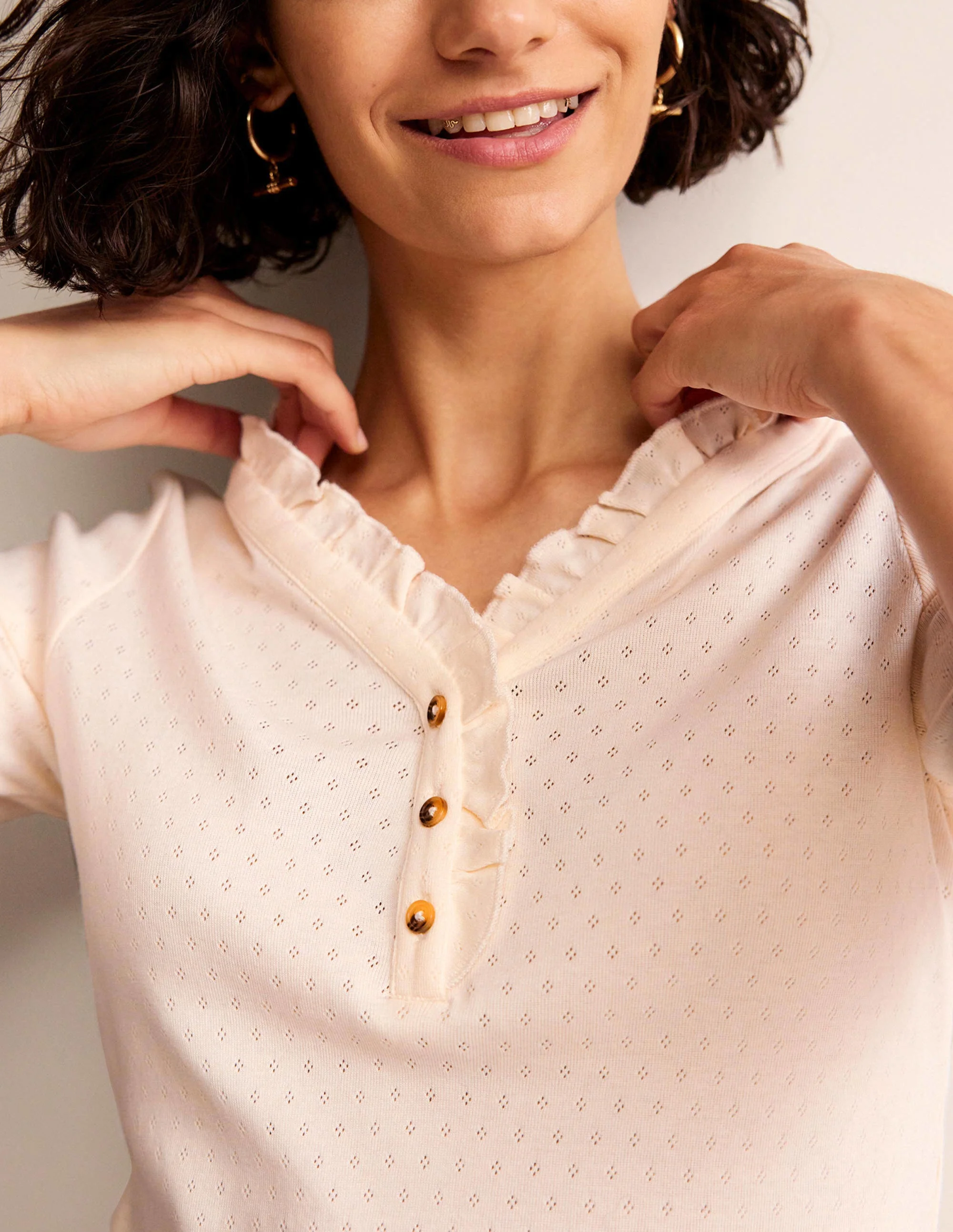 Henley Pajama Top-Ivory - Image 2
