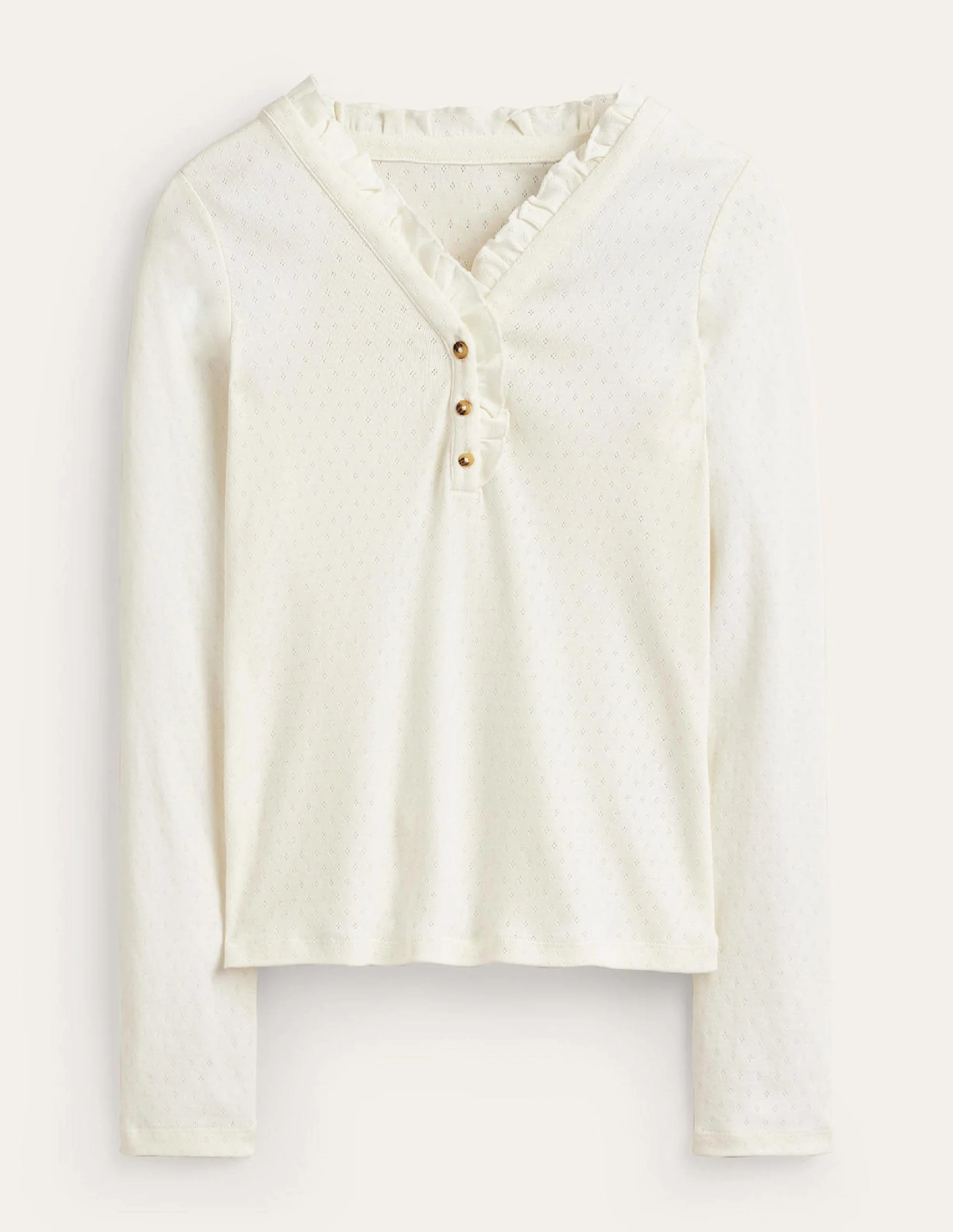 Henley Pajama Top-Ivory - Image 5
