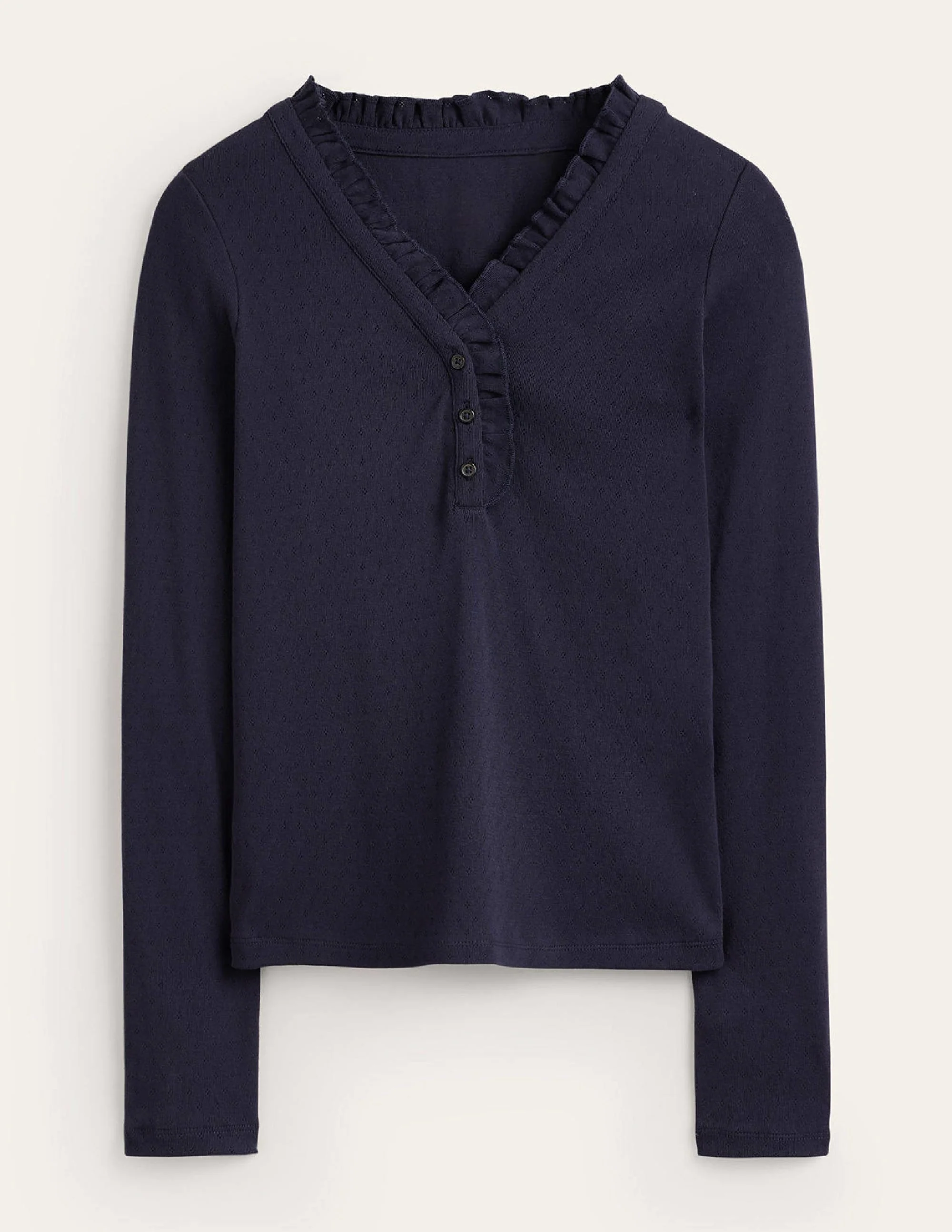 Henley Pajama Top-Navy - Image 5