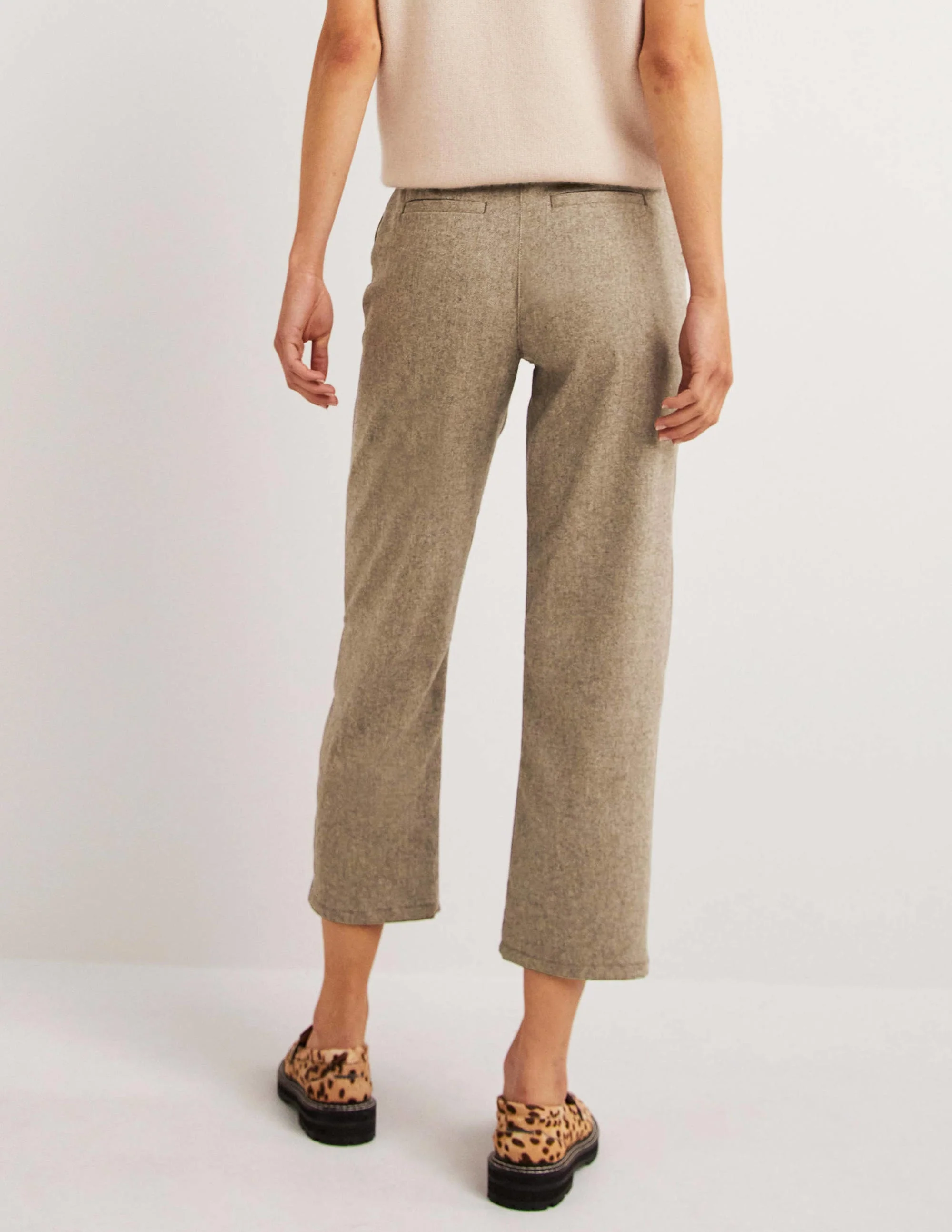 High Rise Balloon Leg Pants-Light Oatmeal Marl - Image 3