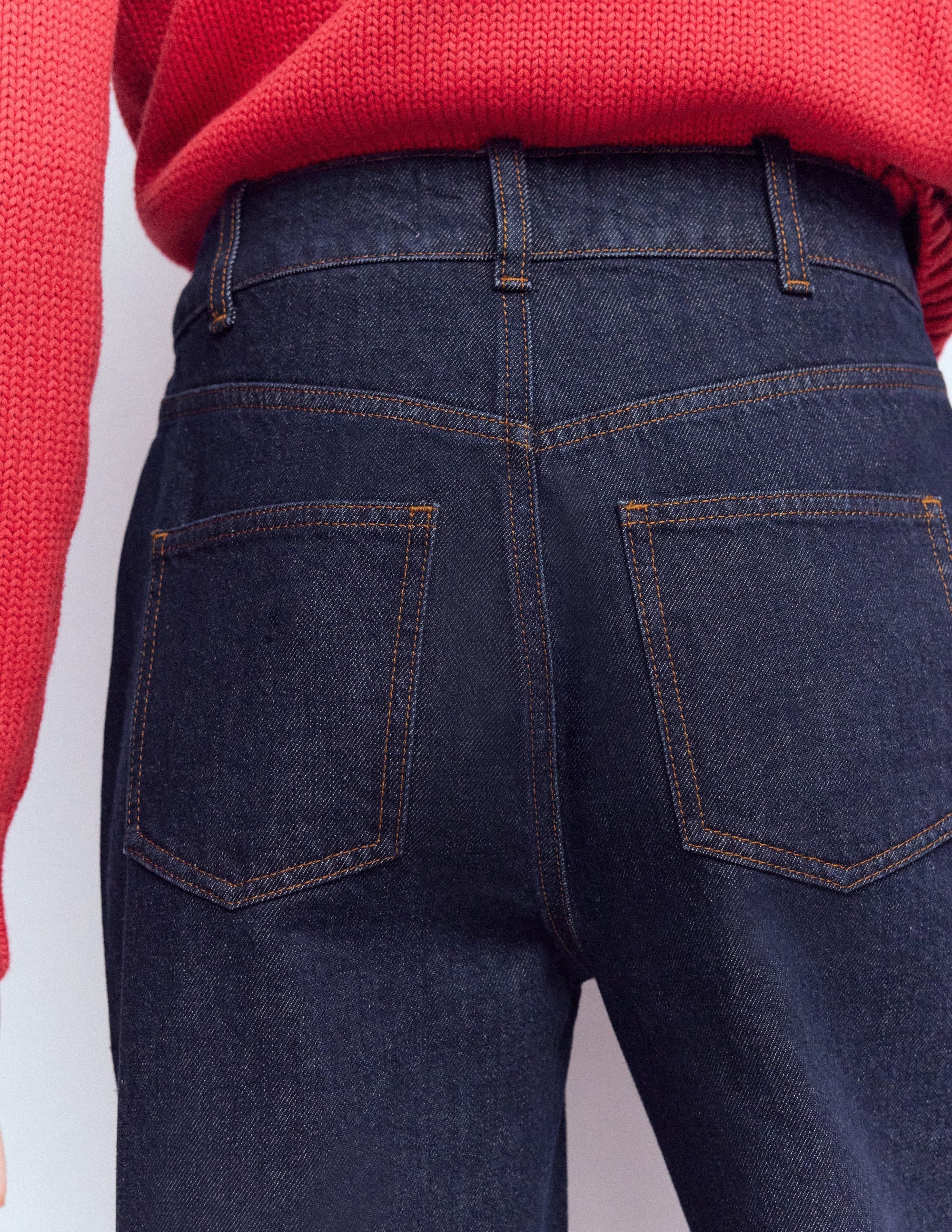 High Rise Pleat Wide Leg Jeans-Indigo Rinse - Image 2