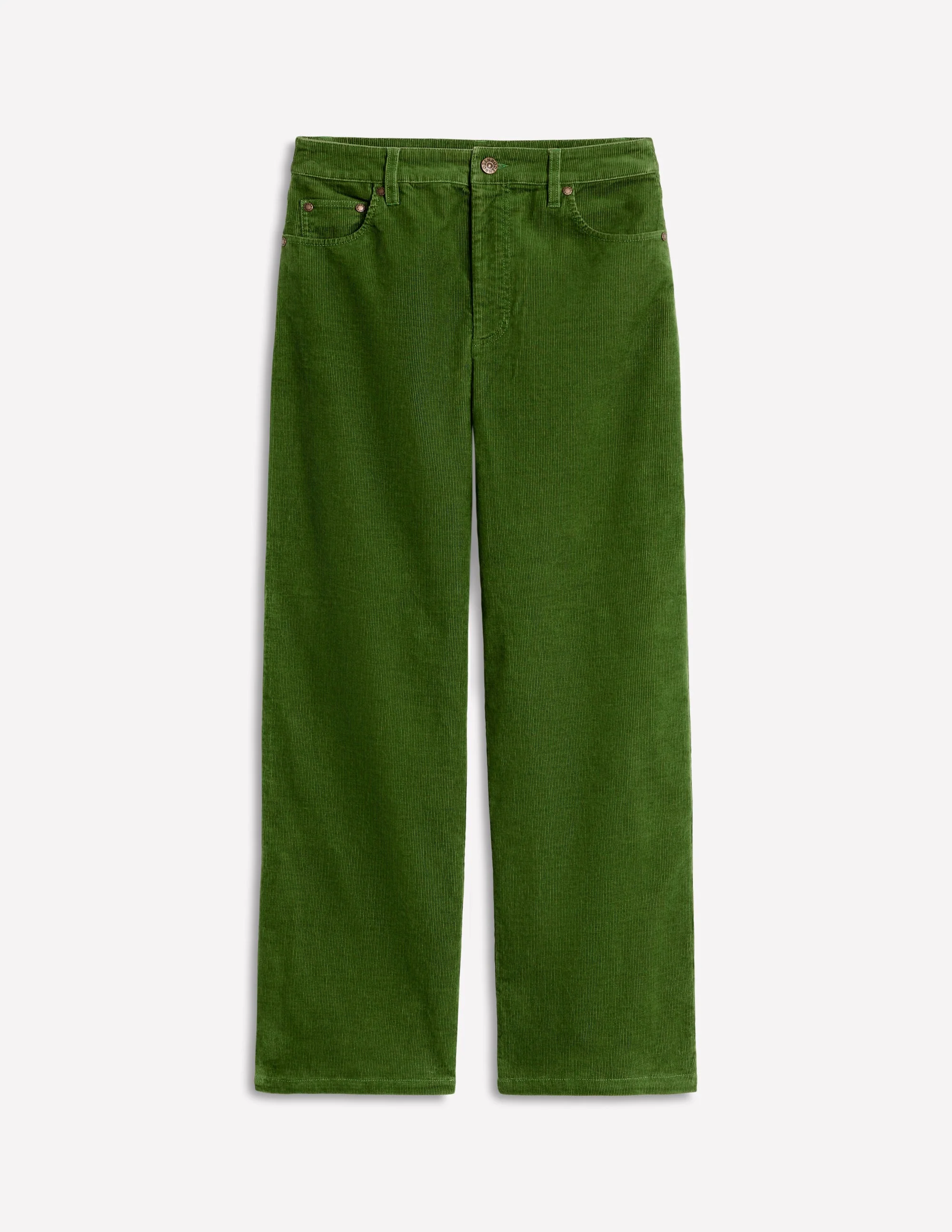High Rise Straight Cord Jeans-Promenade Green - Image 2