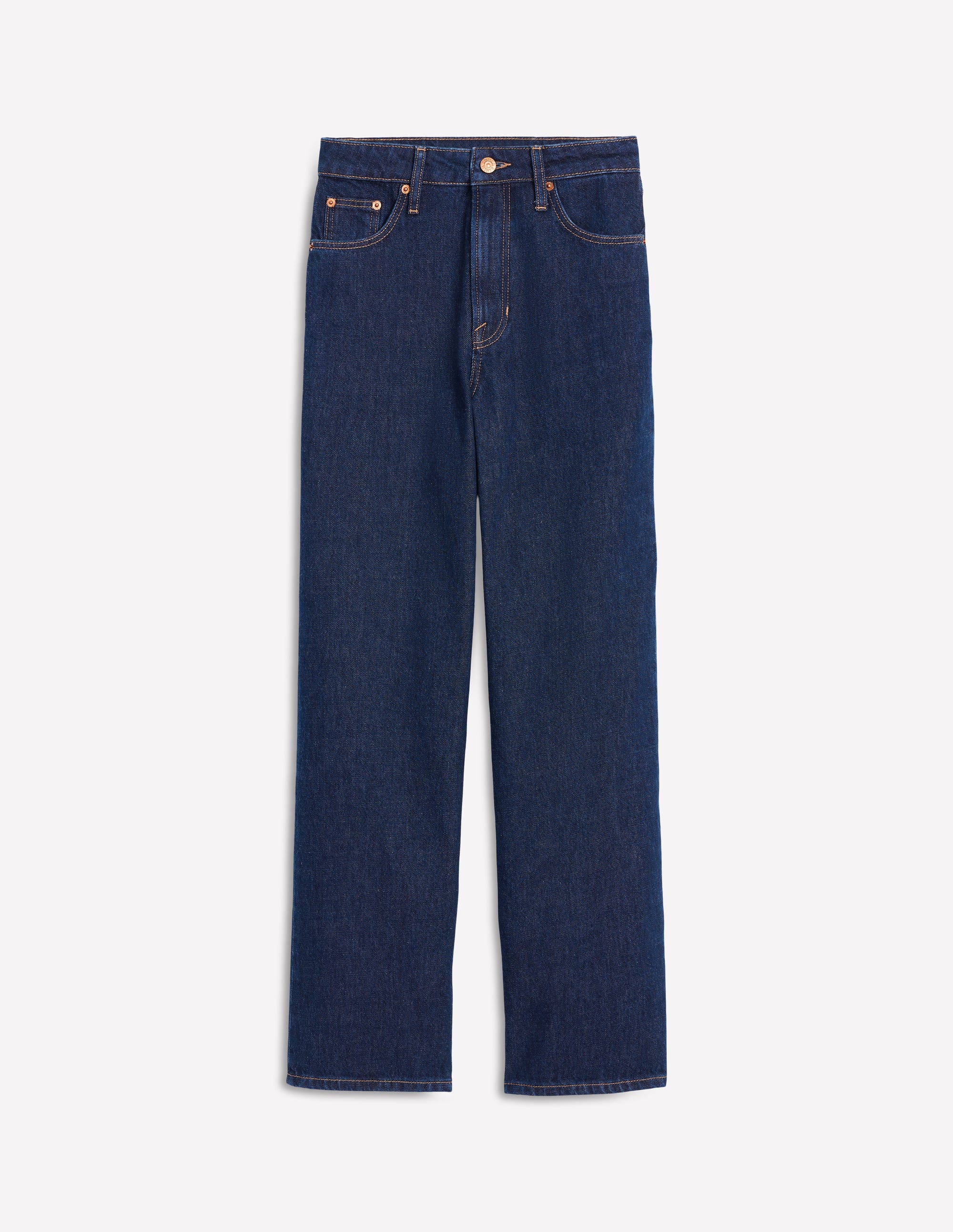High Rise Straight Crop Jeans-Indigo - Image 2