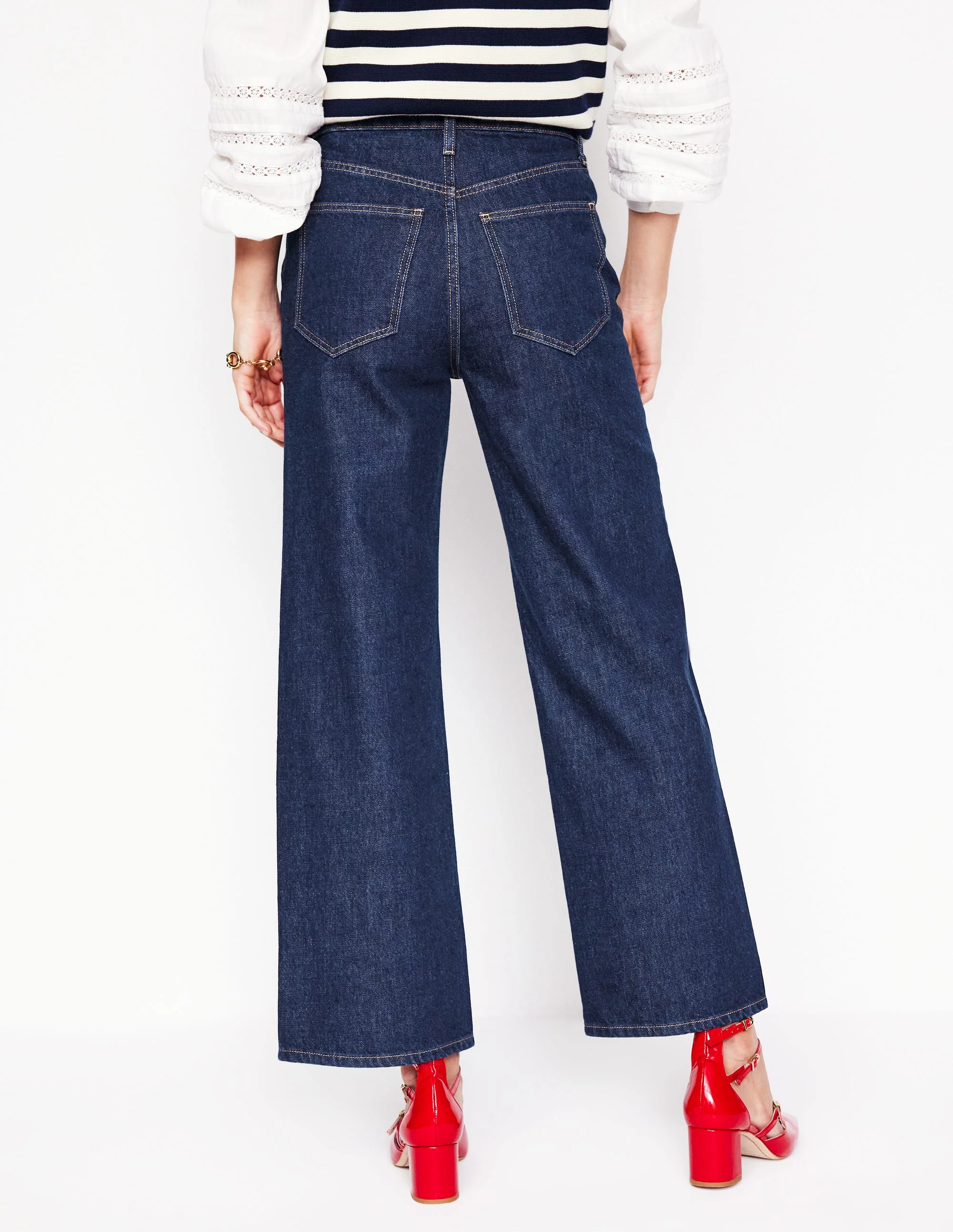 High Rise Straight Crop Jeans-Indigo - Image 4
