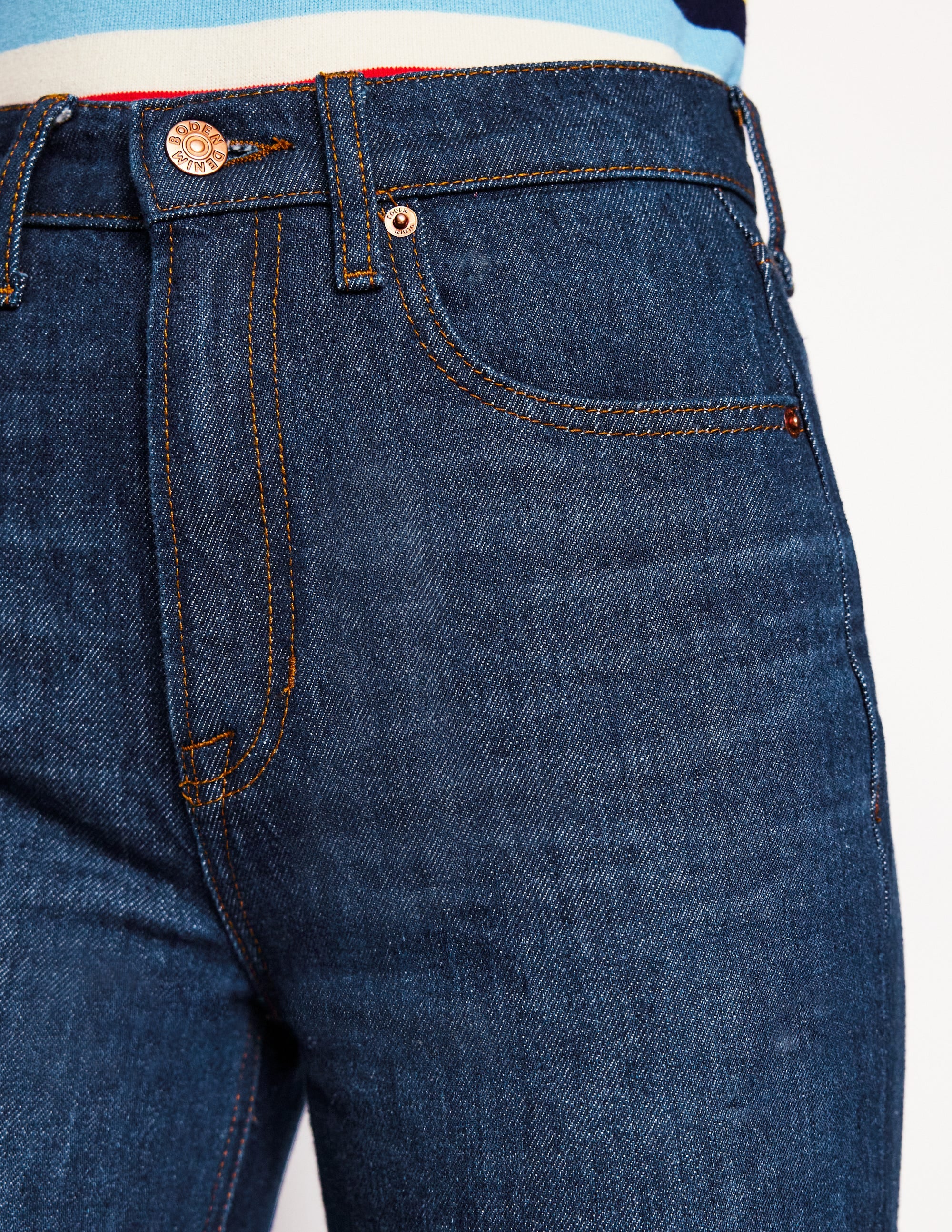 High Rise Straight Leg Jeans-Indigo - Image 6