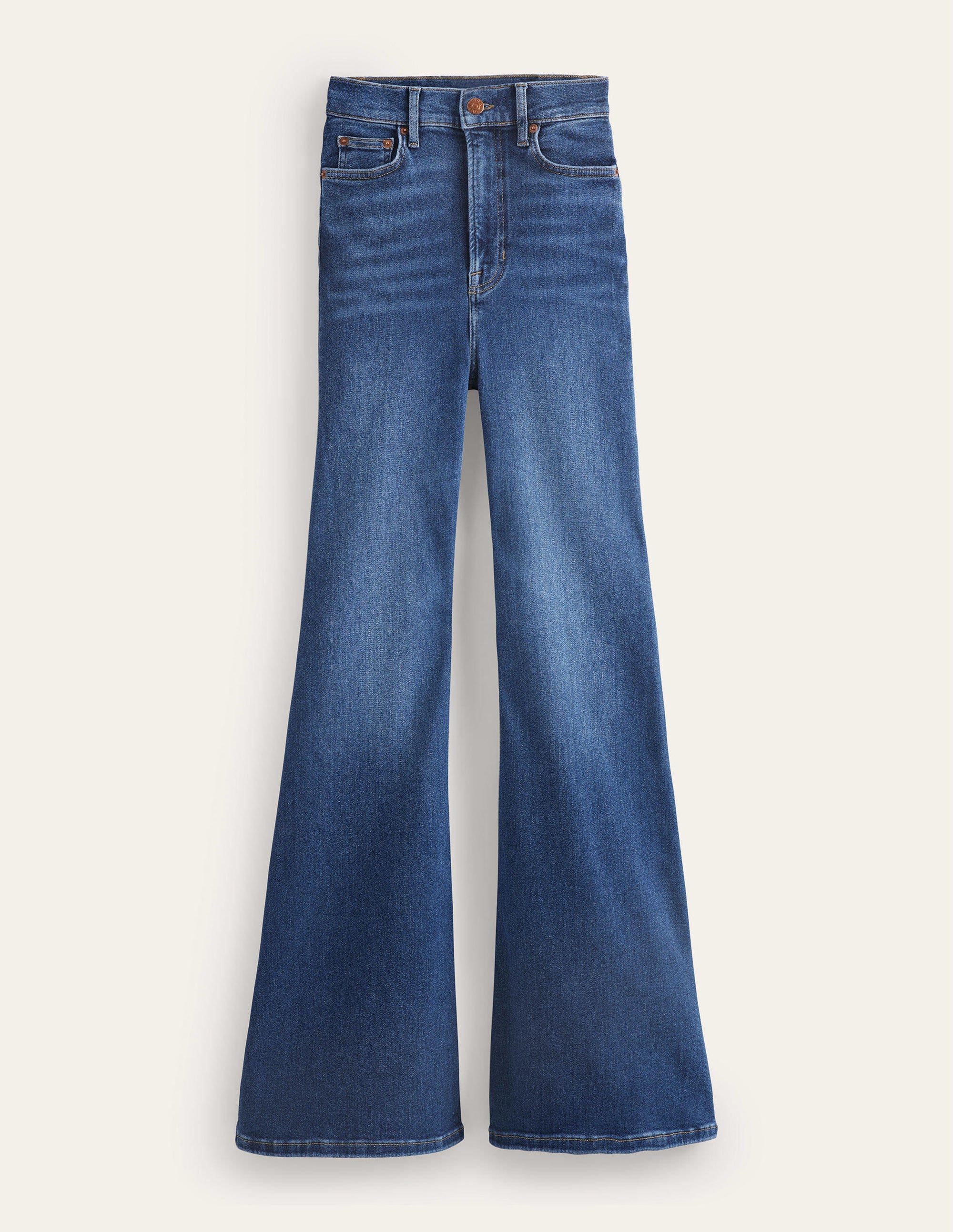 High Rise Super Flare Jeans-Mid Vintage - Image 7