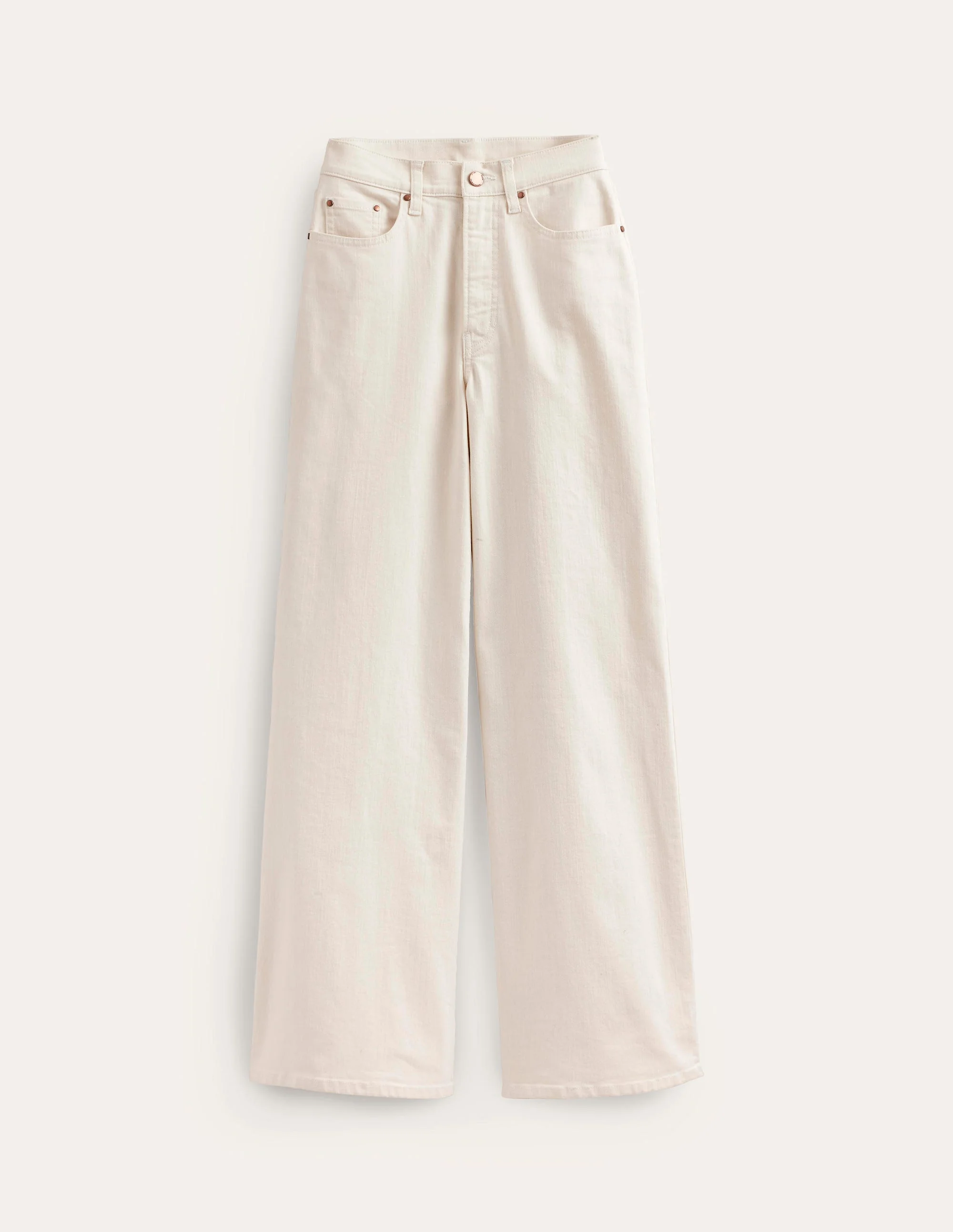 High Rise Wide Leg Jeans-Ecru - Image 7