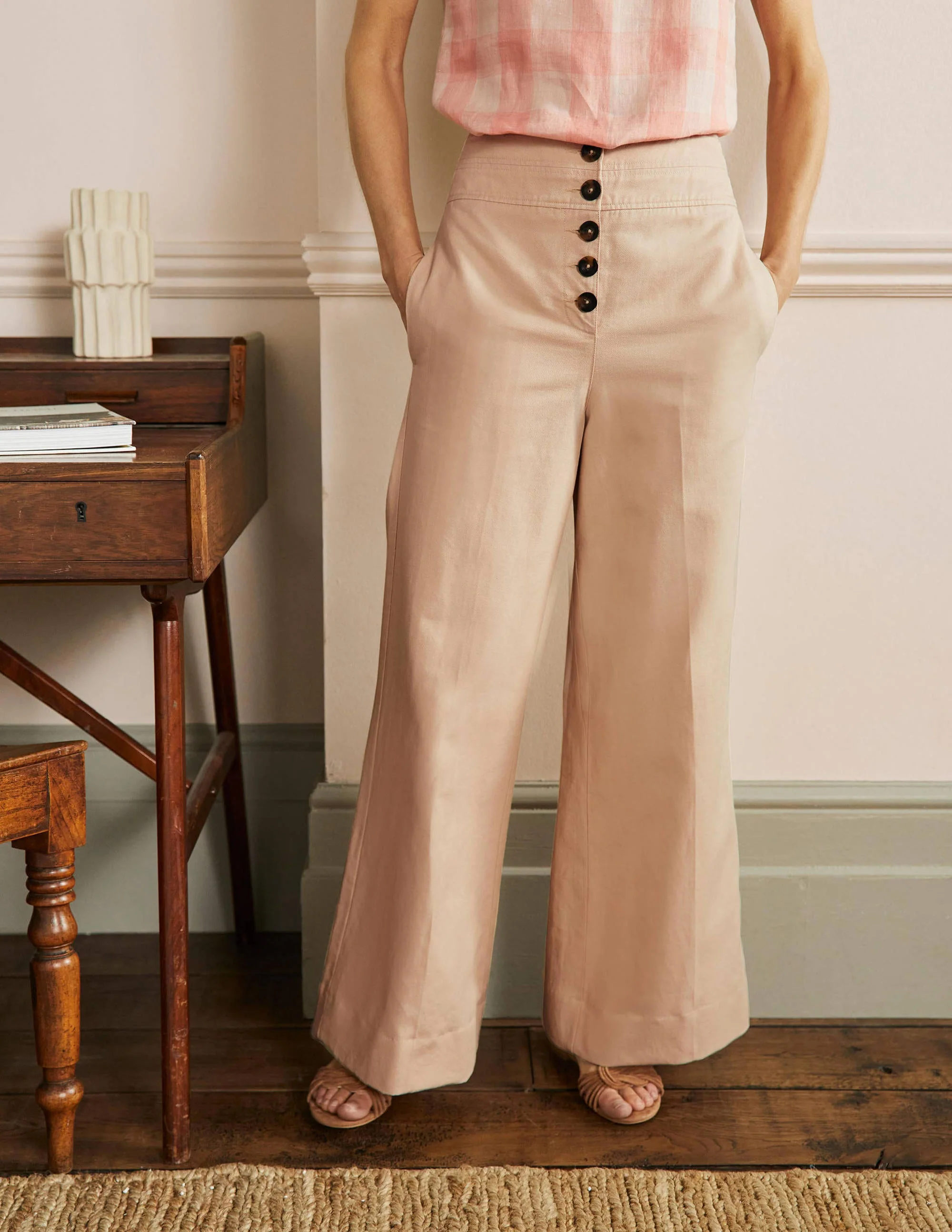 High Waist Flare Pants-Frappe - Image 4