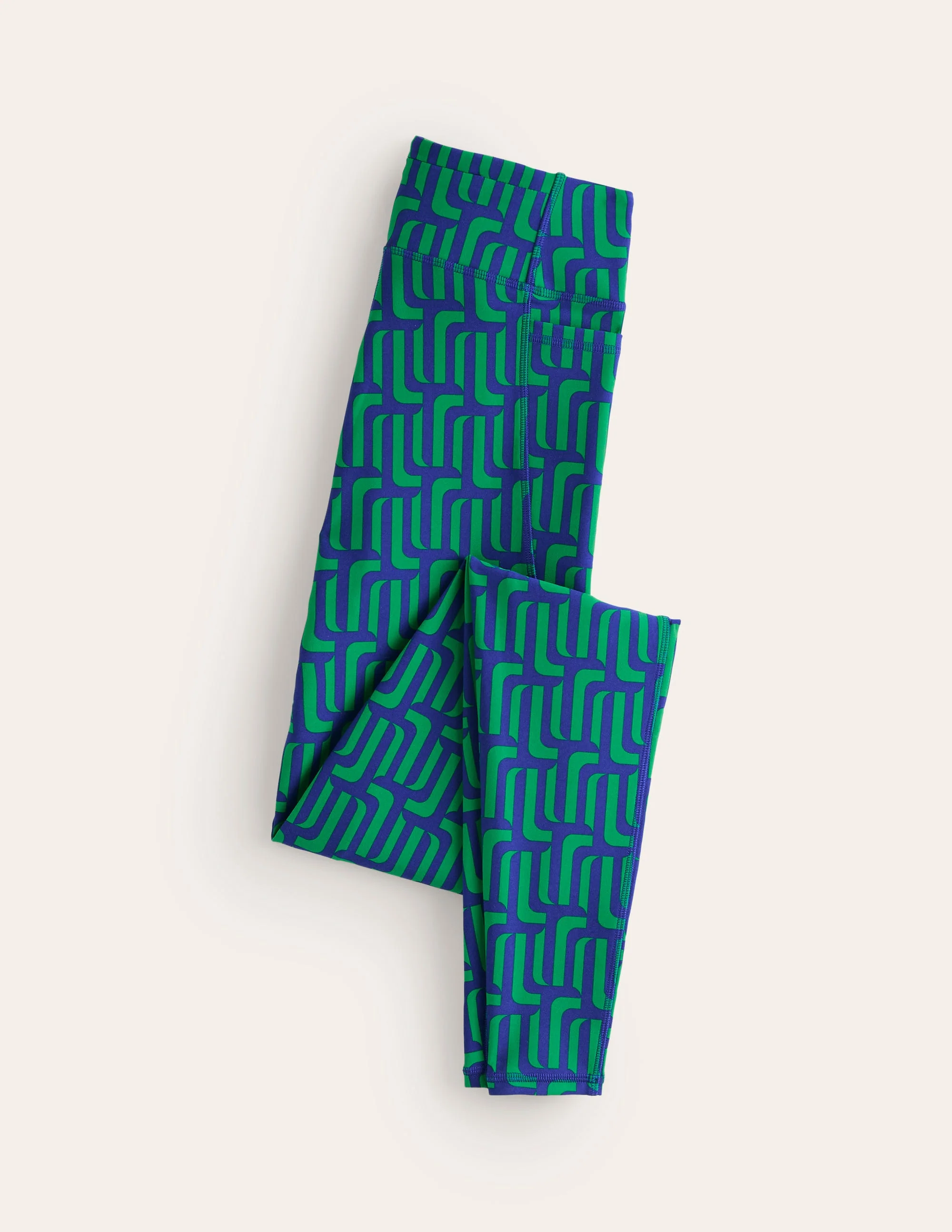 High Waist Pocket Leggings-Green Tambourine, Falling Geo - Image 6