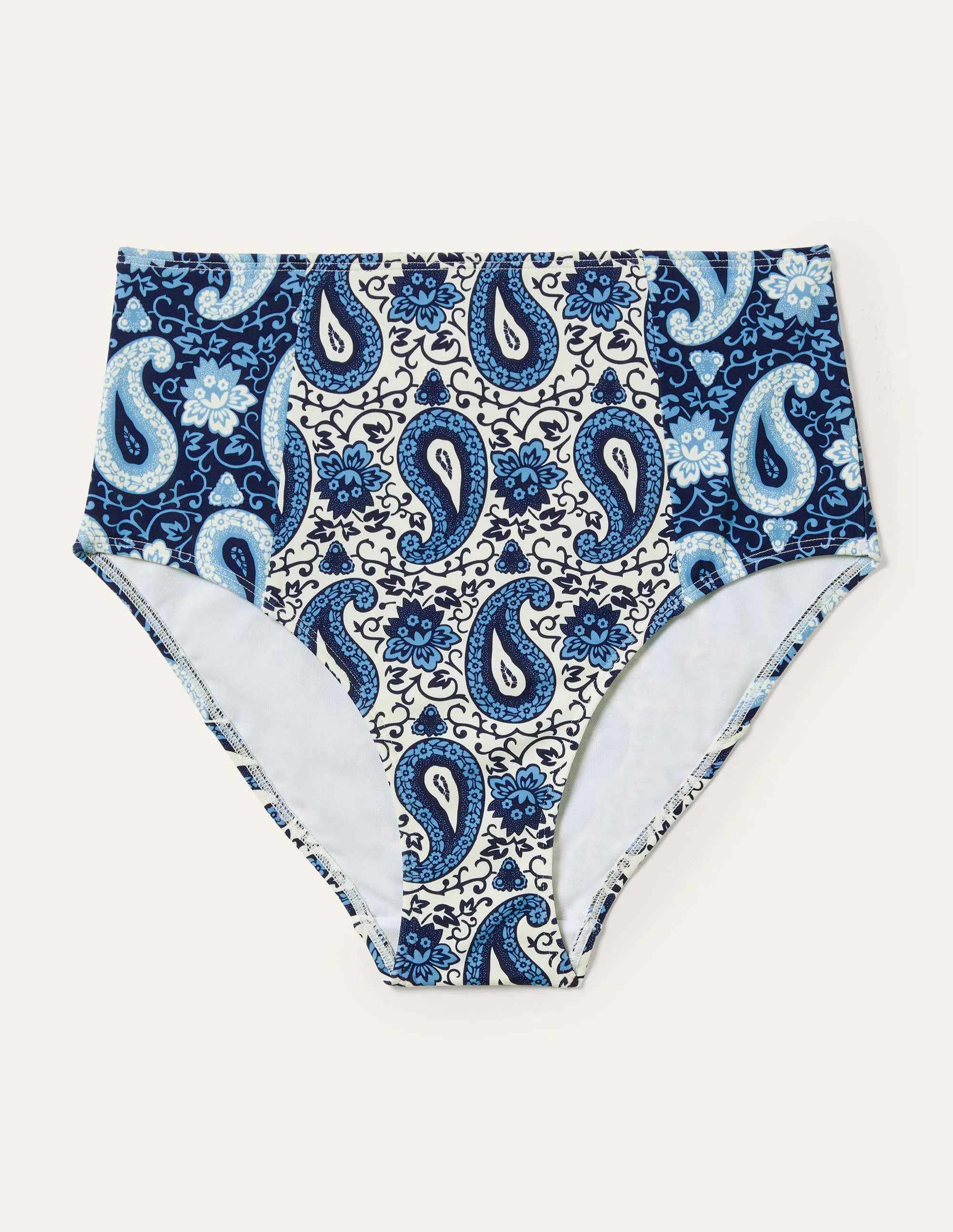 High Waisted Bikini Bottoms-Hyacinth, Enchanting Paisley - Image 5
