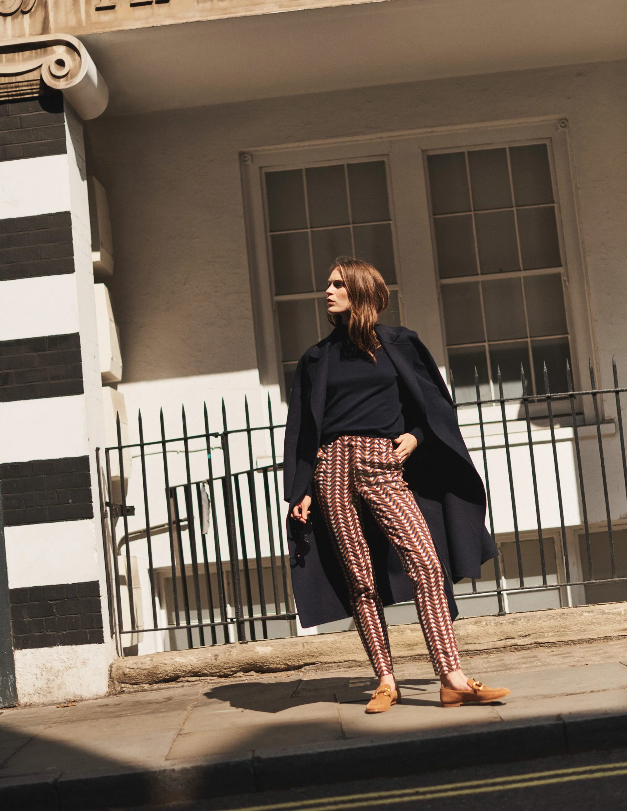 Highgate Printed Pants-Pumpkin, Chevron Geo - Image 5