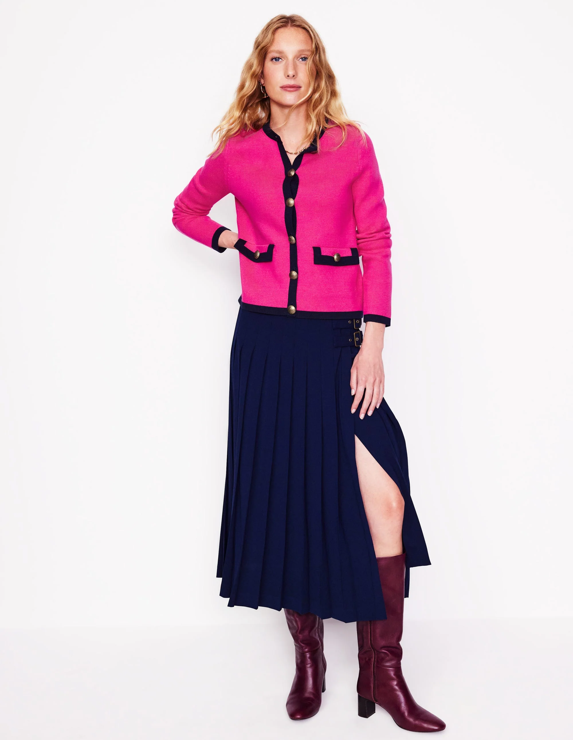 Holly Knitted Jacket-Bright Pink - Image 5